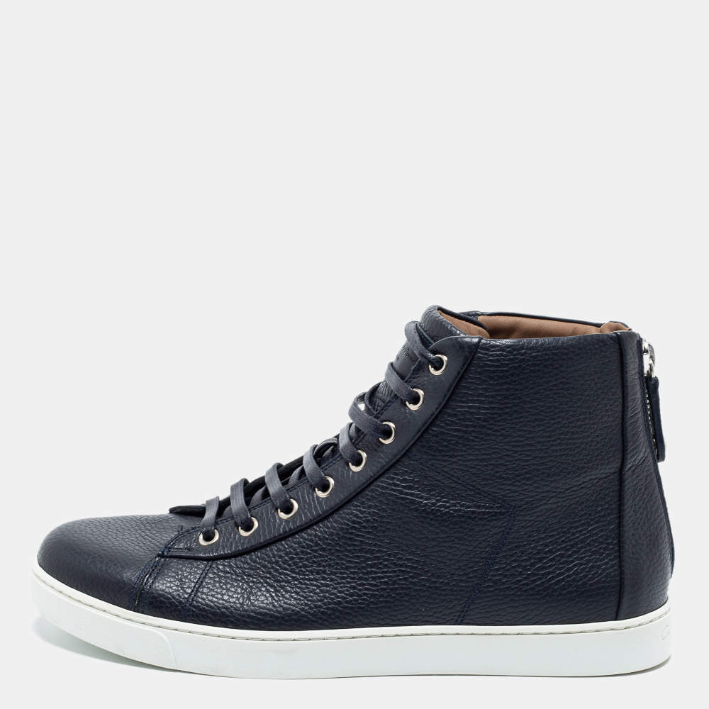 Gianvito Rossi Black Leather High Top Sneakers Size 43