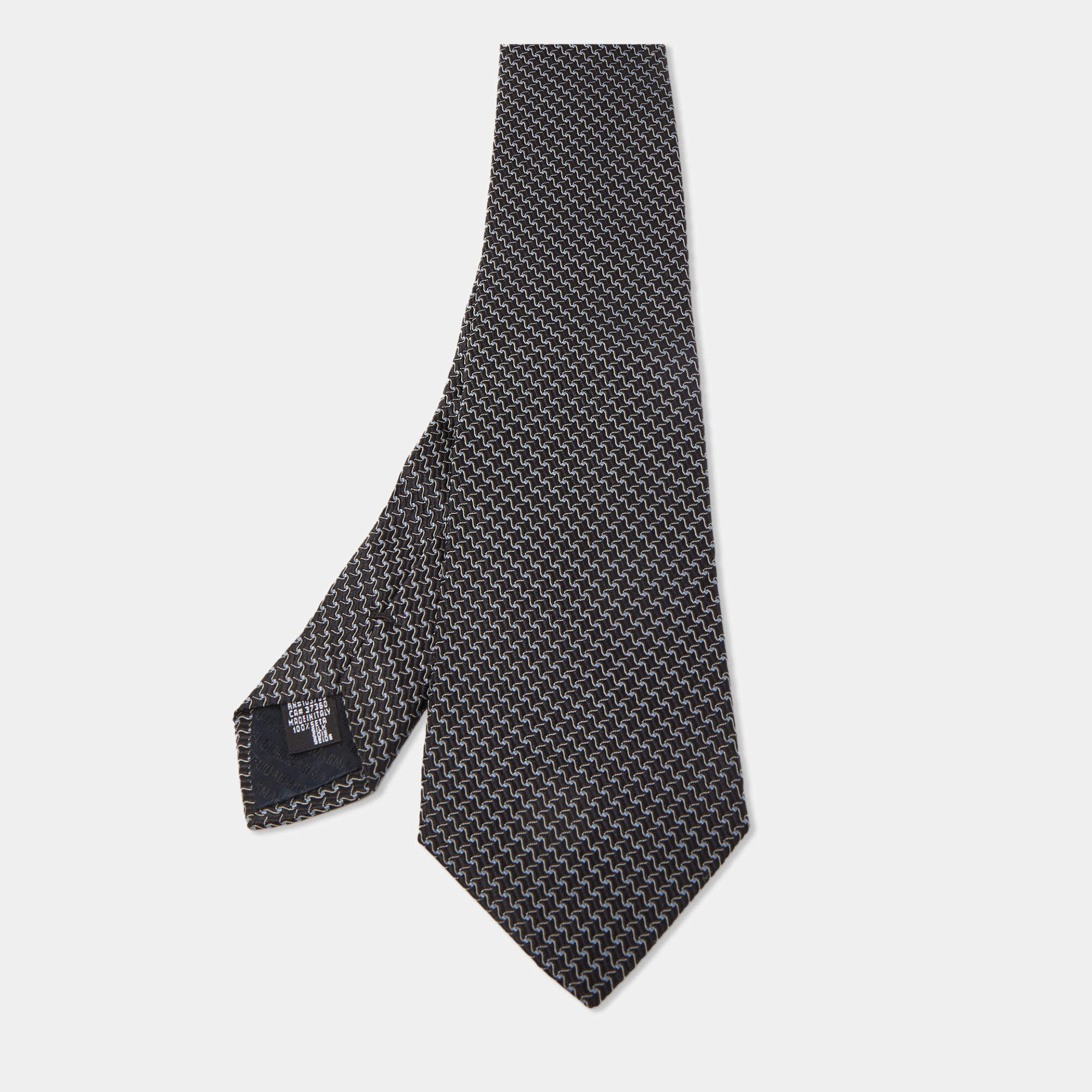 Giorgio Armani Black Patterned Silk Jacquard Tie