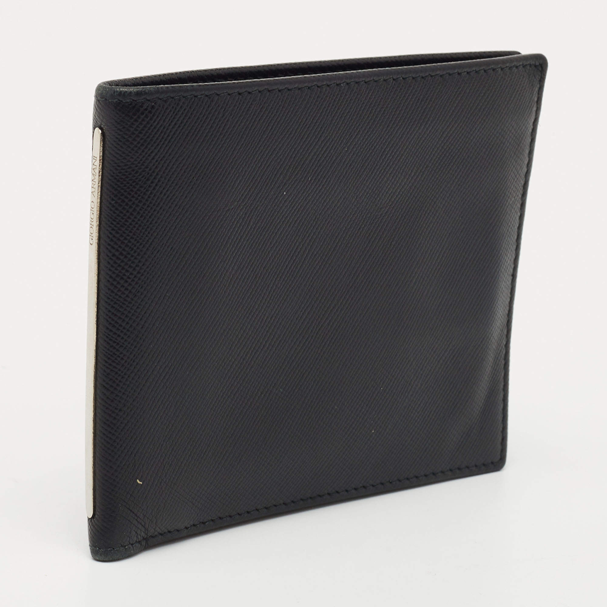 Buy EMPORIO ARMANI Genuine Leather Bi-Fold Wallet with Card Holder | Grey  Color Men | AJIO LUXE