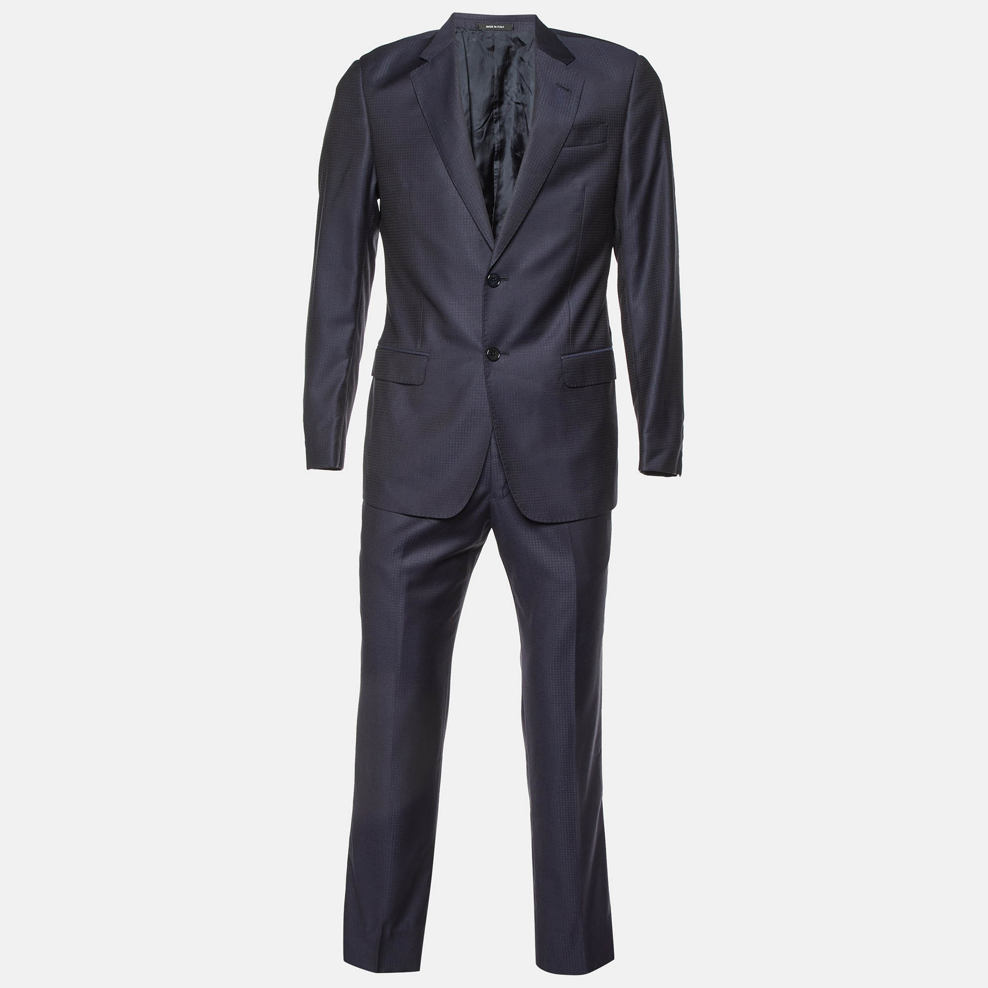 Giorgio Armani Navy Blue Virgin Wool Tailored Suit M