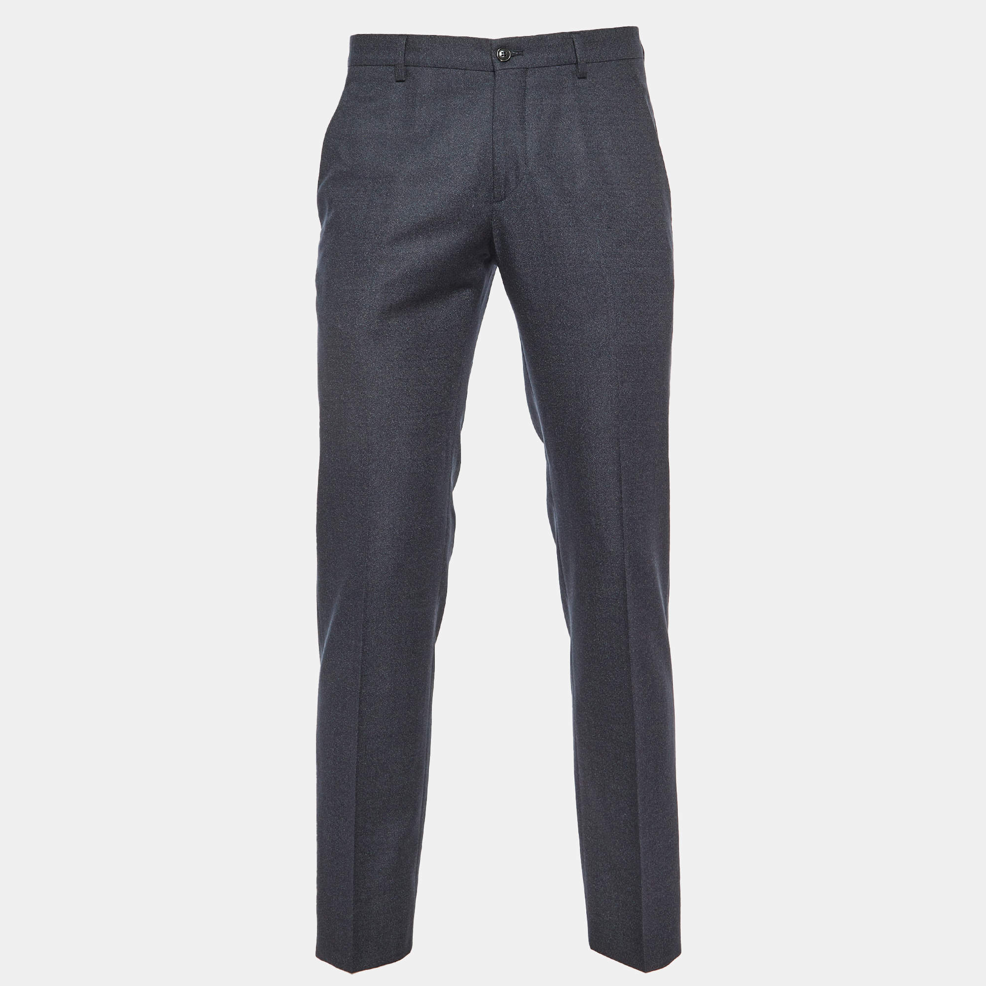 Giorgio Armani Black Virgin Wool Trousers M