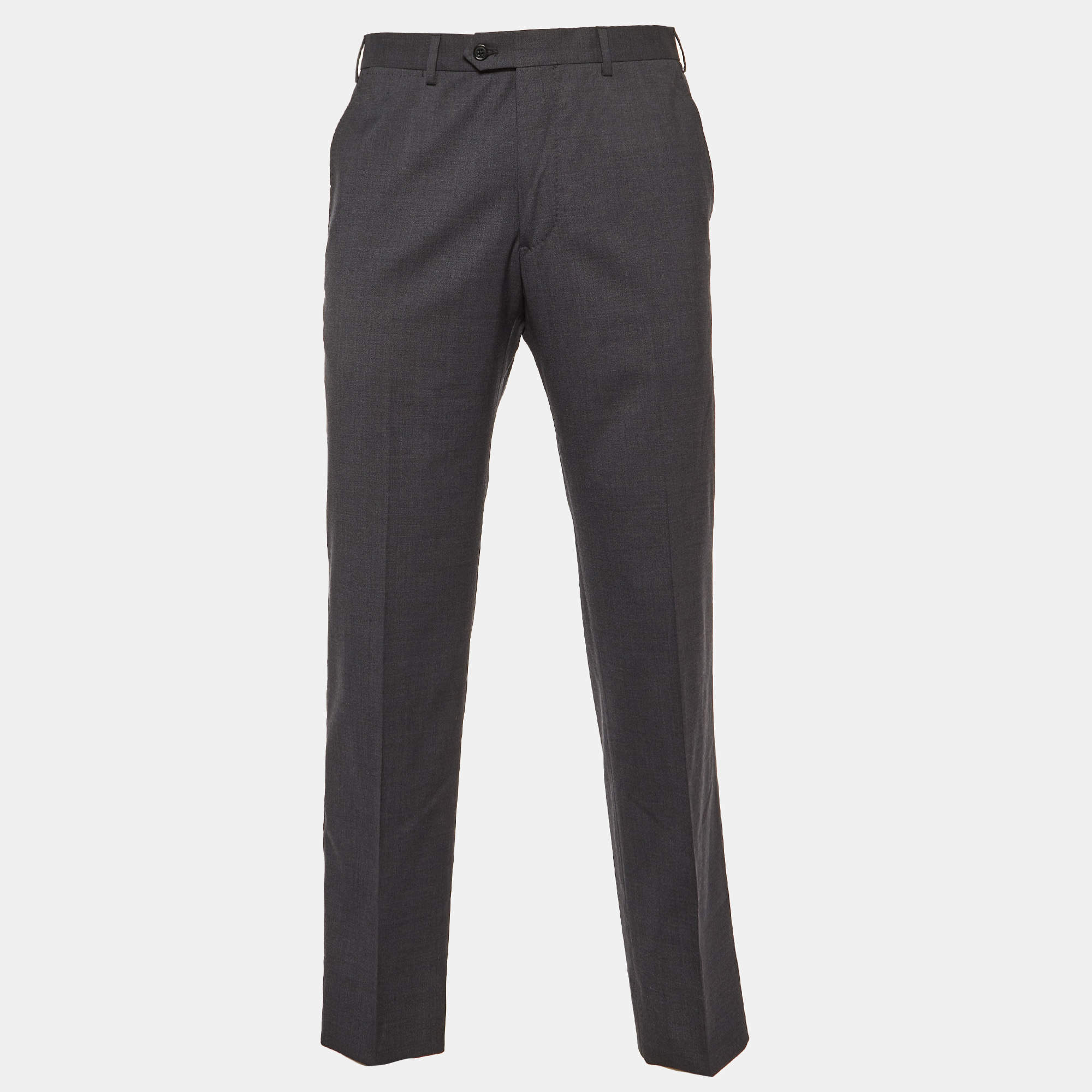 Giorgio Armani Dark Grey Wool Tailored Trousers L