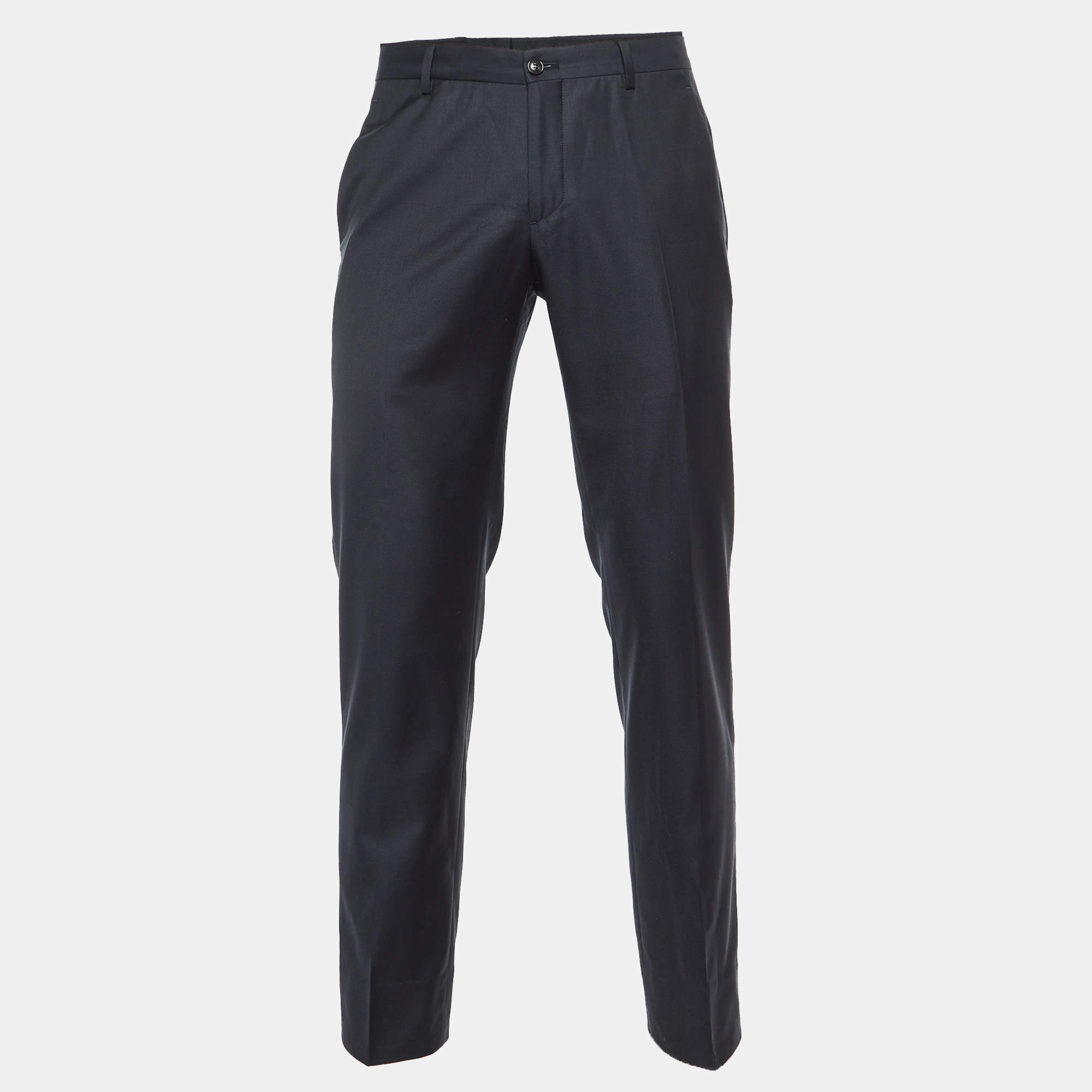 Giorgio Armani Black Wool Tailored Trousers M