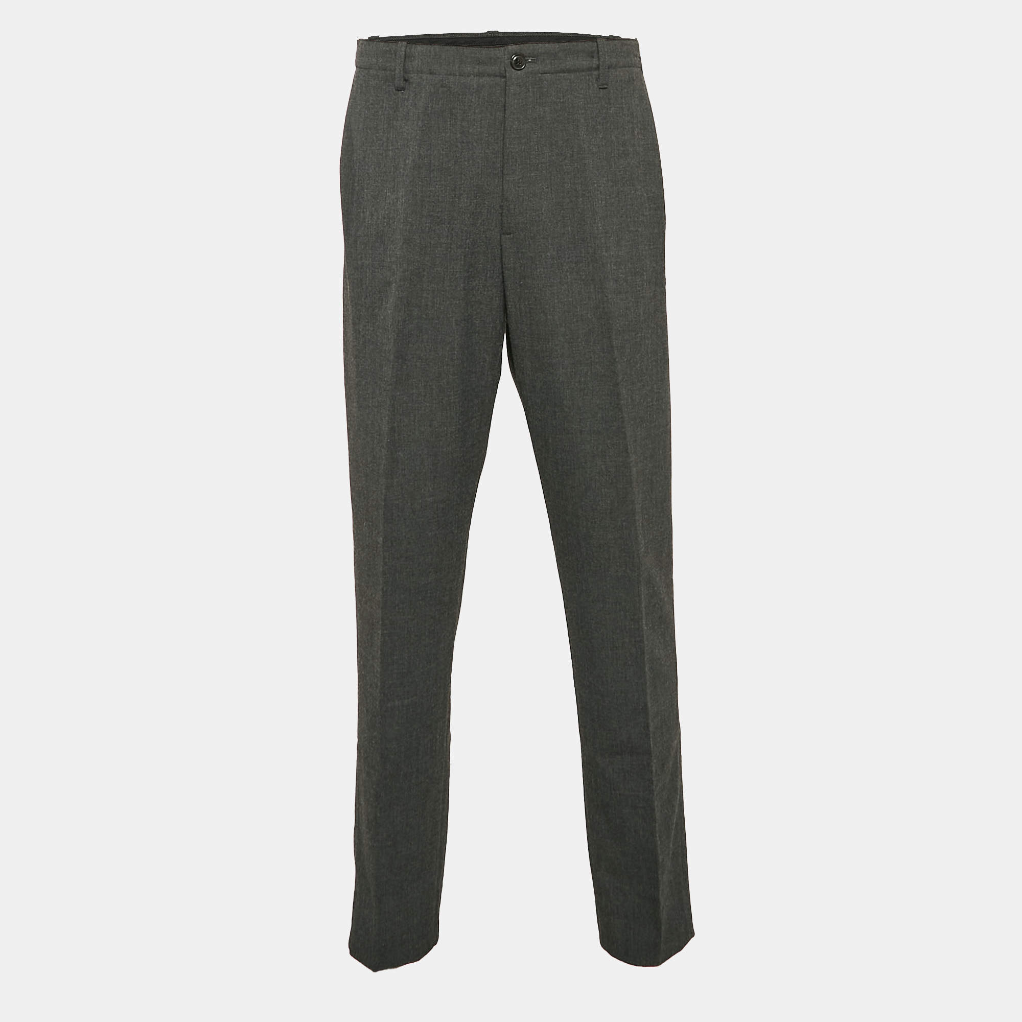 Giorgio Armani Grey Crepe Formal Trousers XXL