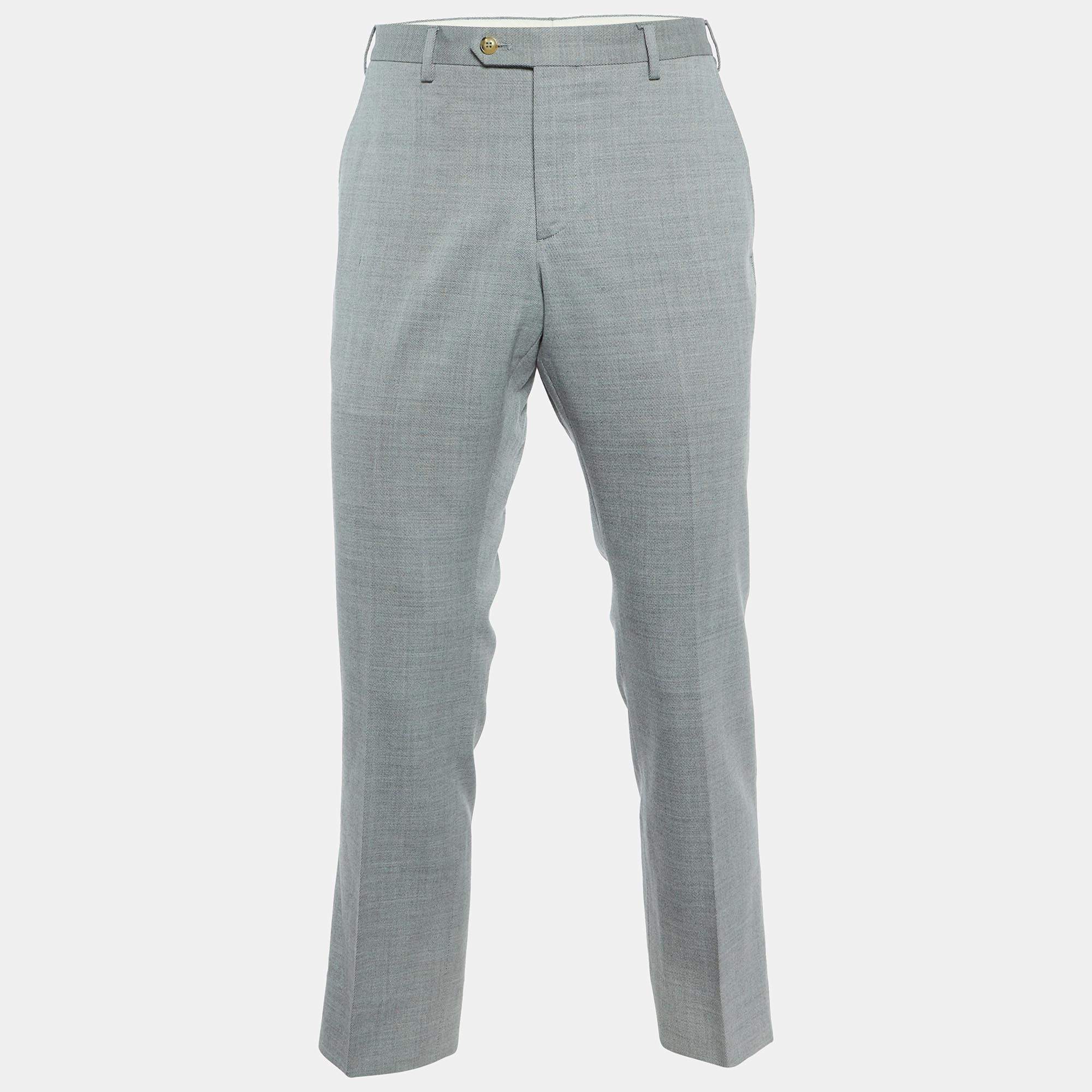 Giorgio Armani Grey Virgin Wool Pants L