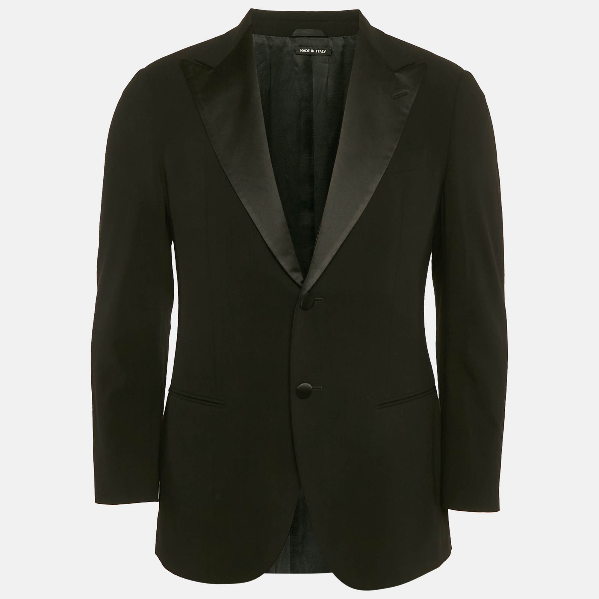 Giorgio Armani Black Wool Single Breasted Blazer S