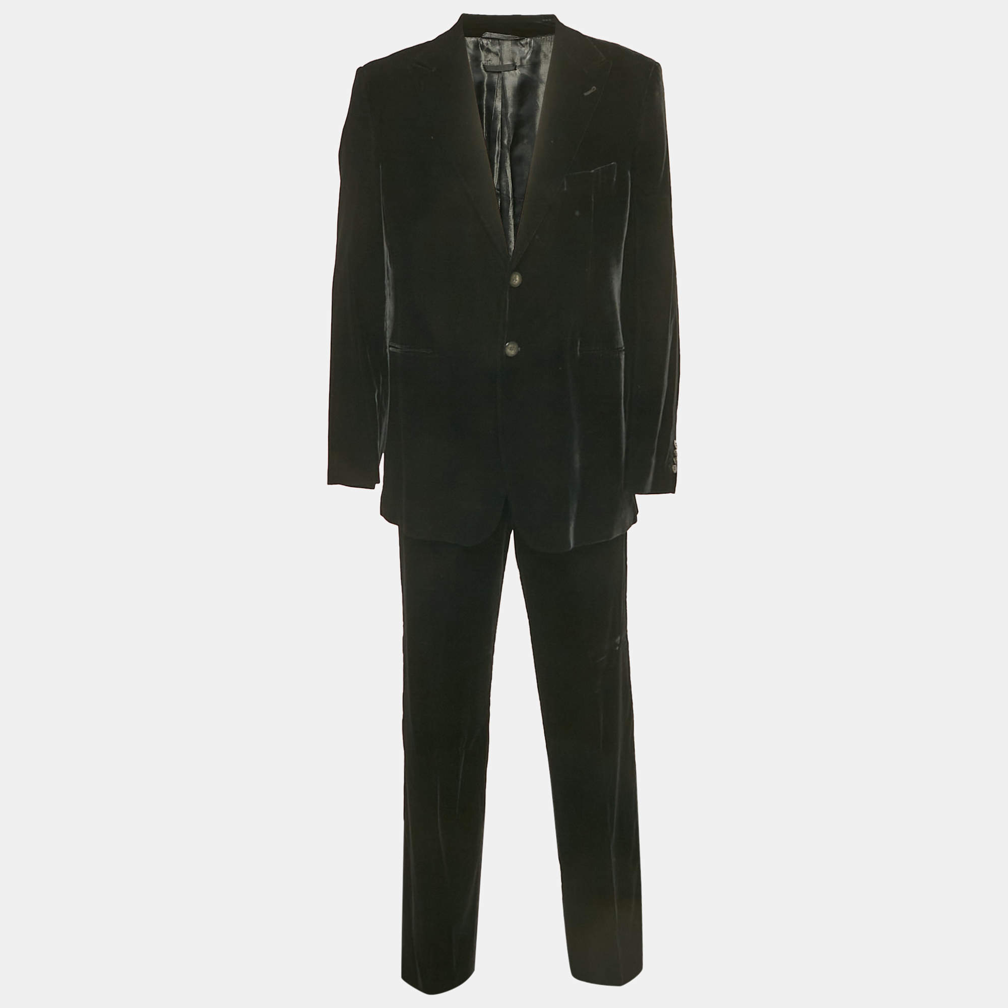 Giorgio Armani Vintage Black Velvet Pants Suit XXL/XXXL 