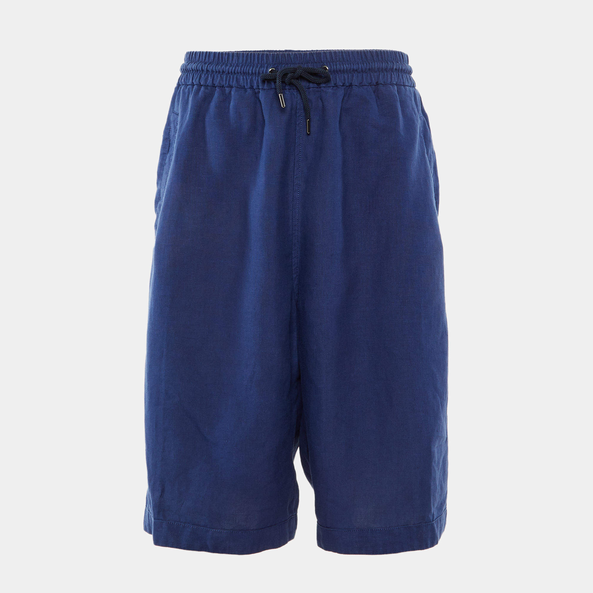 Pre Owned Giorgio Armani Blue Hemp Bermuda Shorts XXL