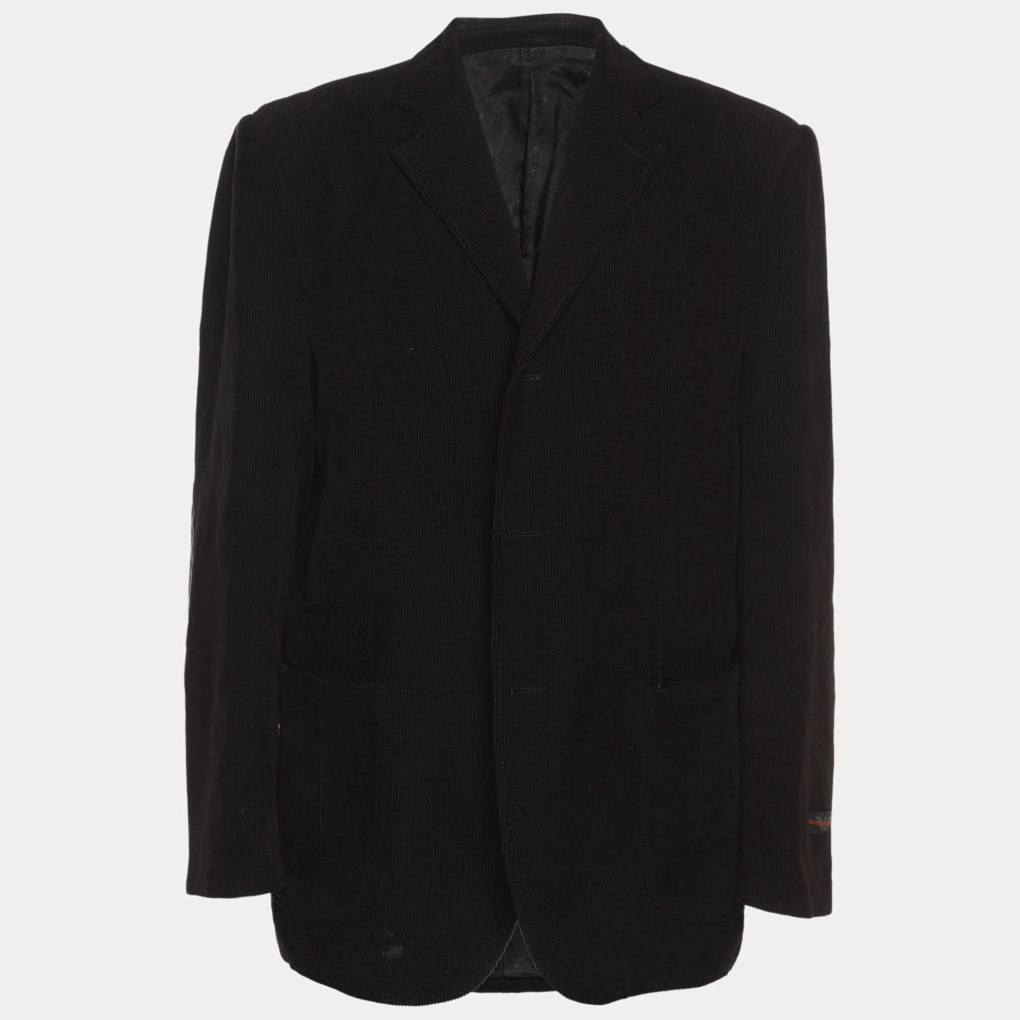 مملوكة مسبقًا Giorgio Armani Black Wool Single Breasted Blazer XXL