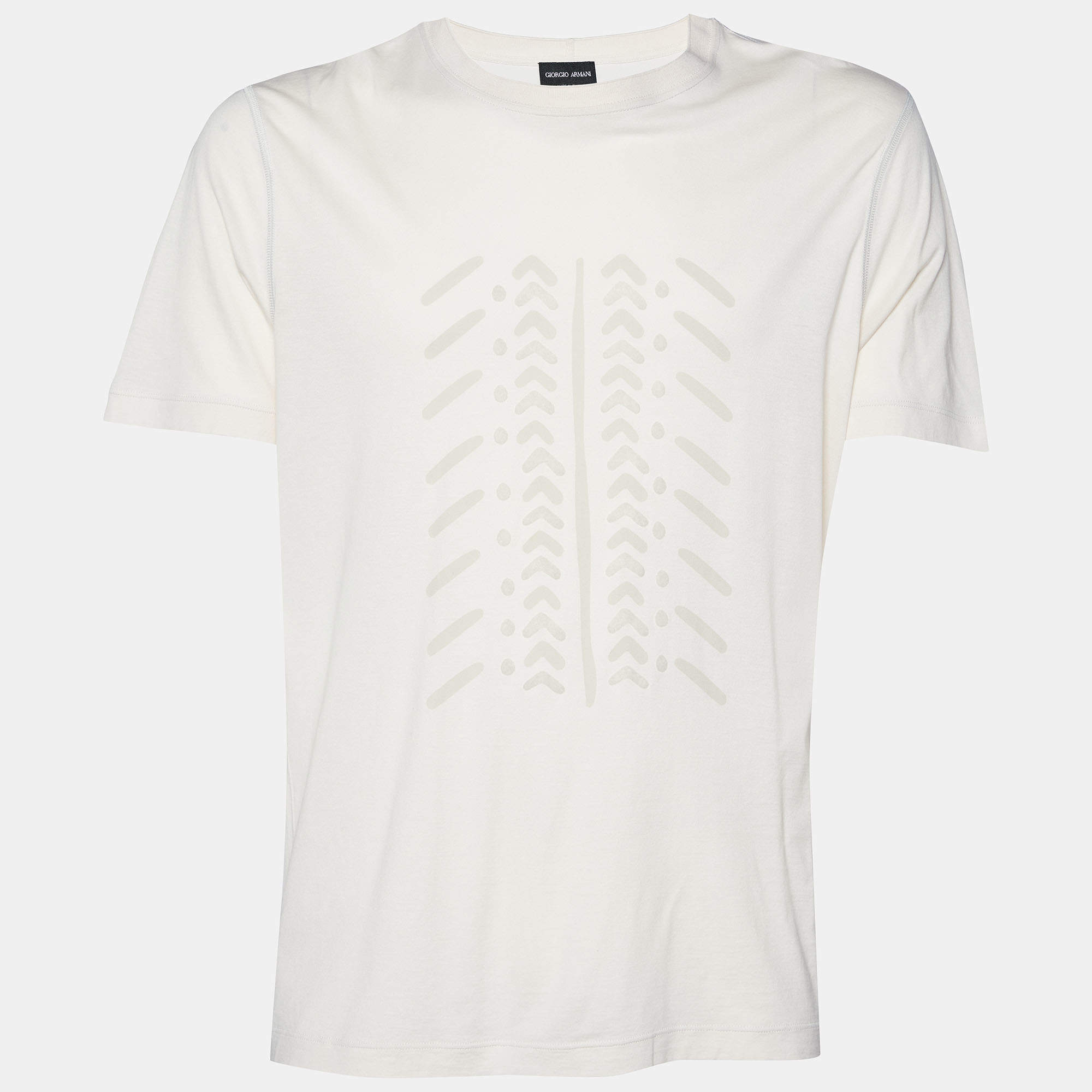 Giorgio Armani T-Shirt Short Sleeve Logo Print Made In Italy Cotton Black  Mens