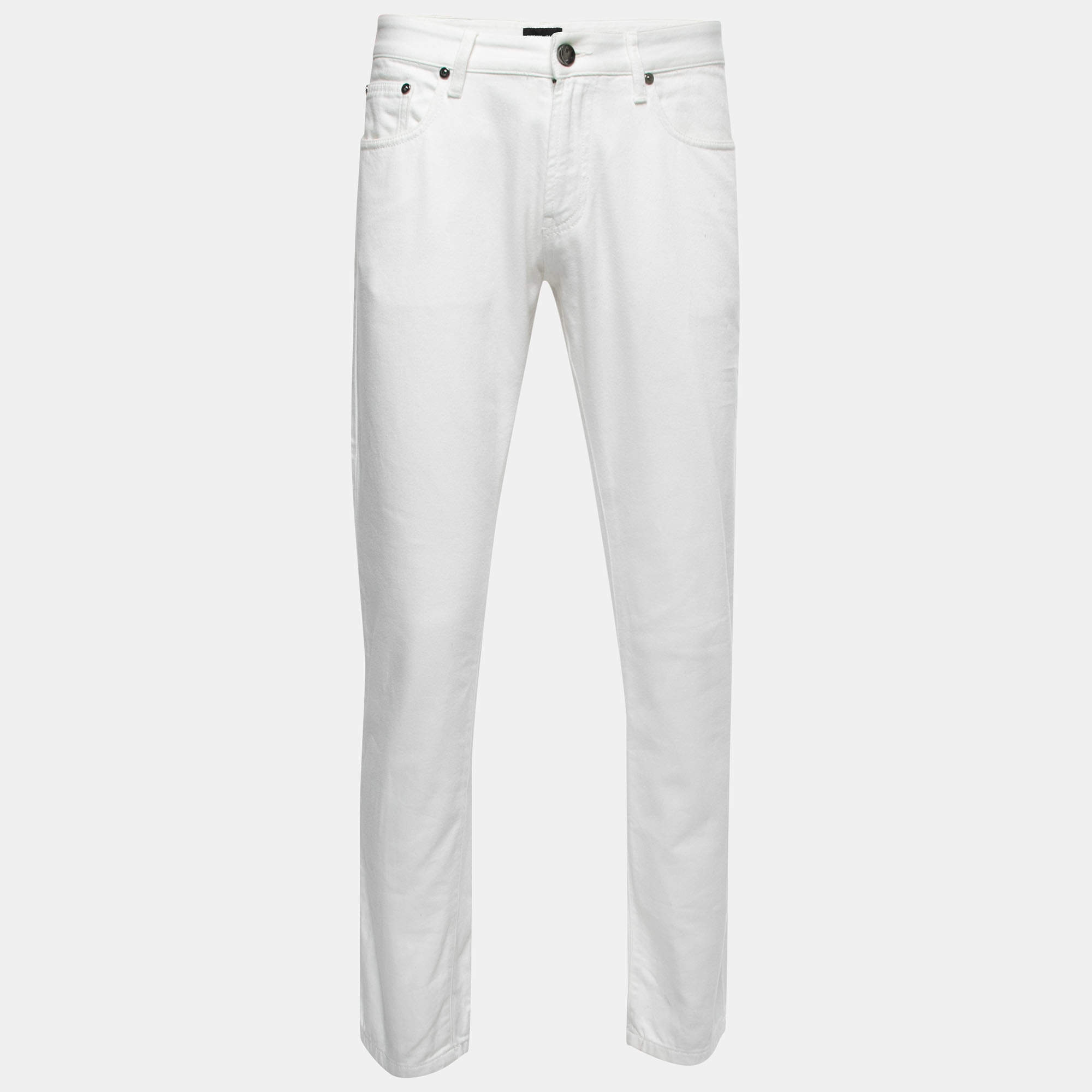 Giorgio Armani White Denim Regular Fit Jeans L/ Waist 36"