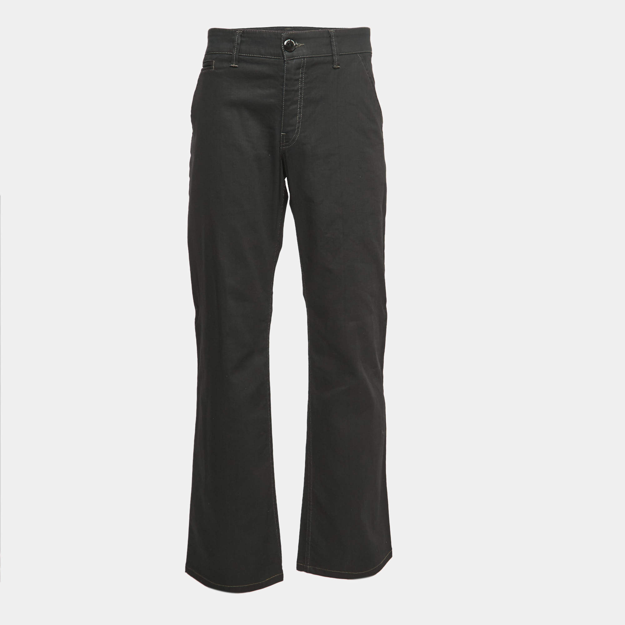 Giorgio Armani Black Denim Straight Fit Jeans 3XL Waist 38"