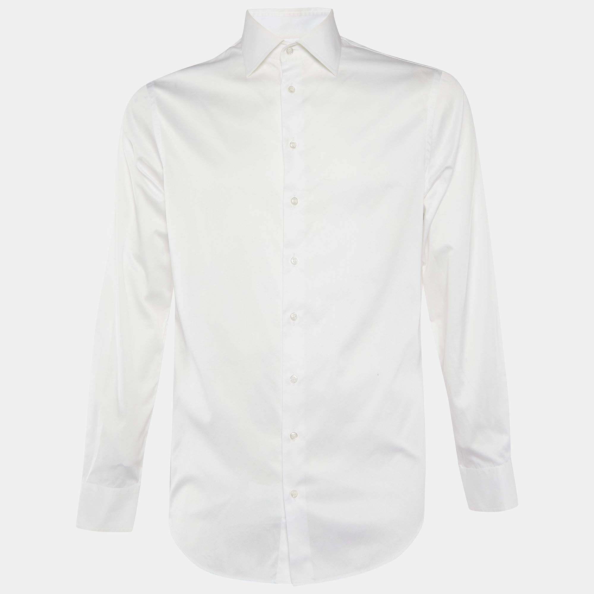 Giorgio Armani White Cotton Button Front Shirt M