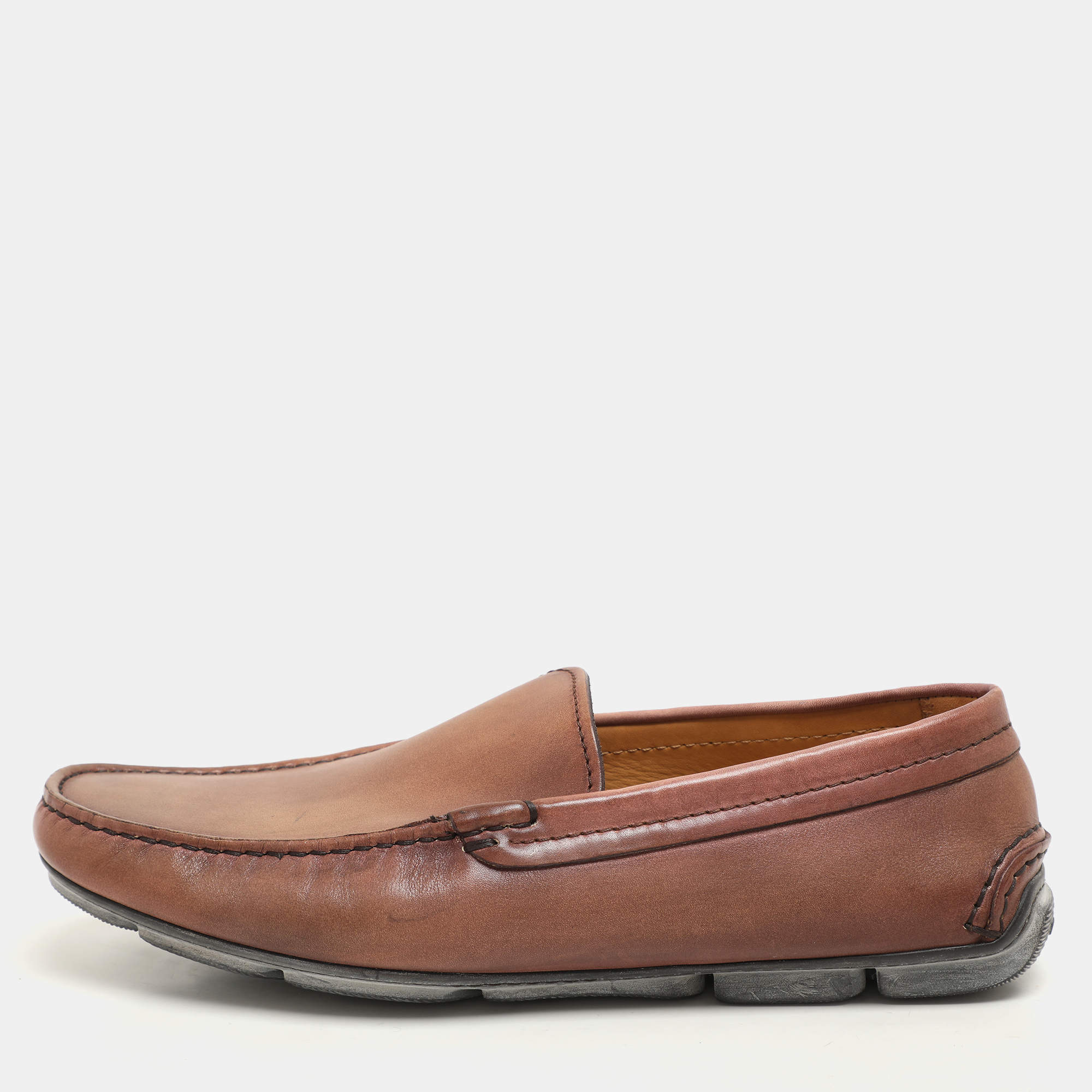 Giorgio Armani Brown Leather Loafers Size 40