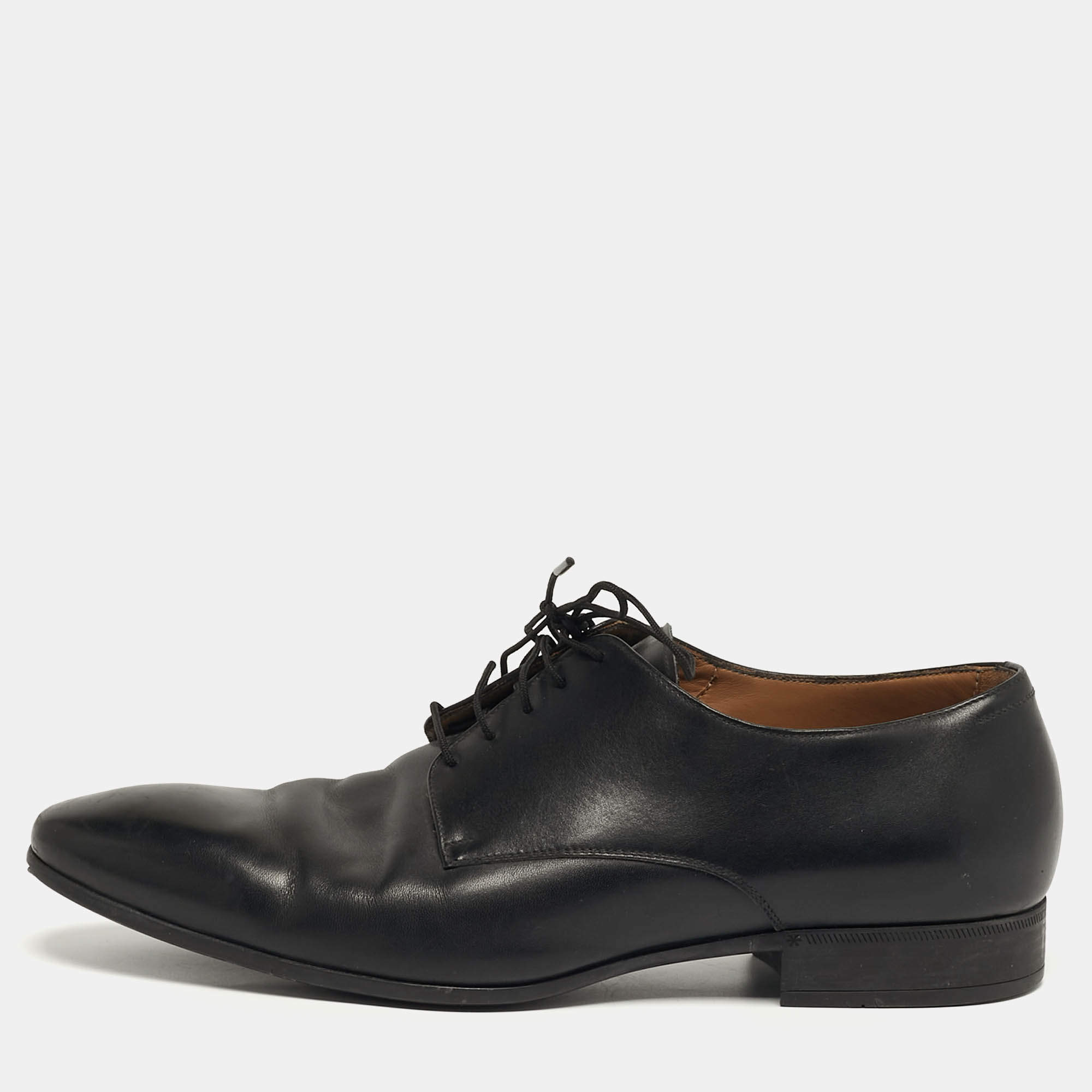 Pre Owned Giorgio Armani Size 44 Black Leather Derby