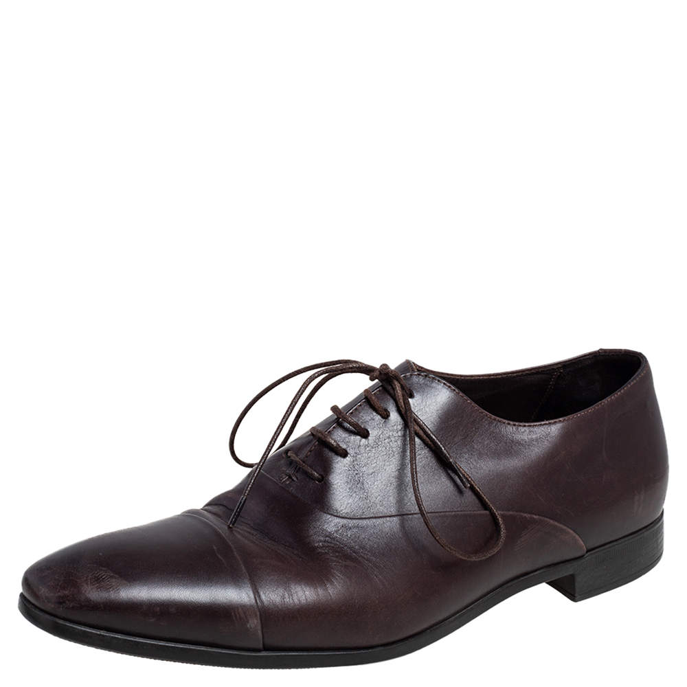Giorgio Armani Brown Leather Oxfords Size 40.5