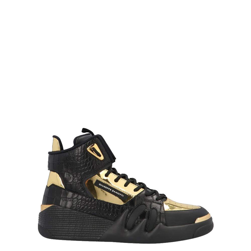 Mens Trainers Giuseppe Zanotti Trainers Black Giuseppe Zanotti Talon Leather Low Top Sneakers in Navy/Gold for Men 