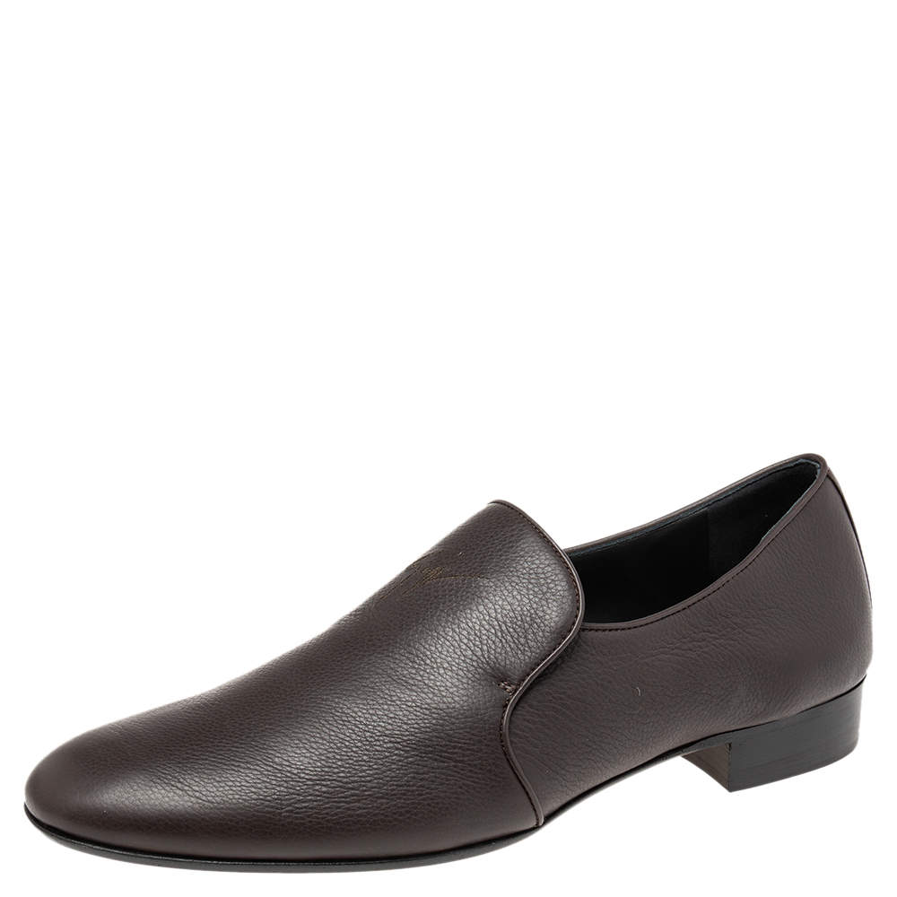 Giuseppe Zanotti Brown Leather Loafers Size 44