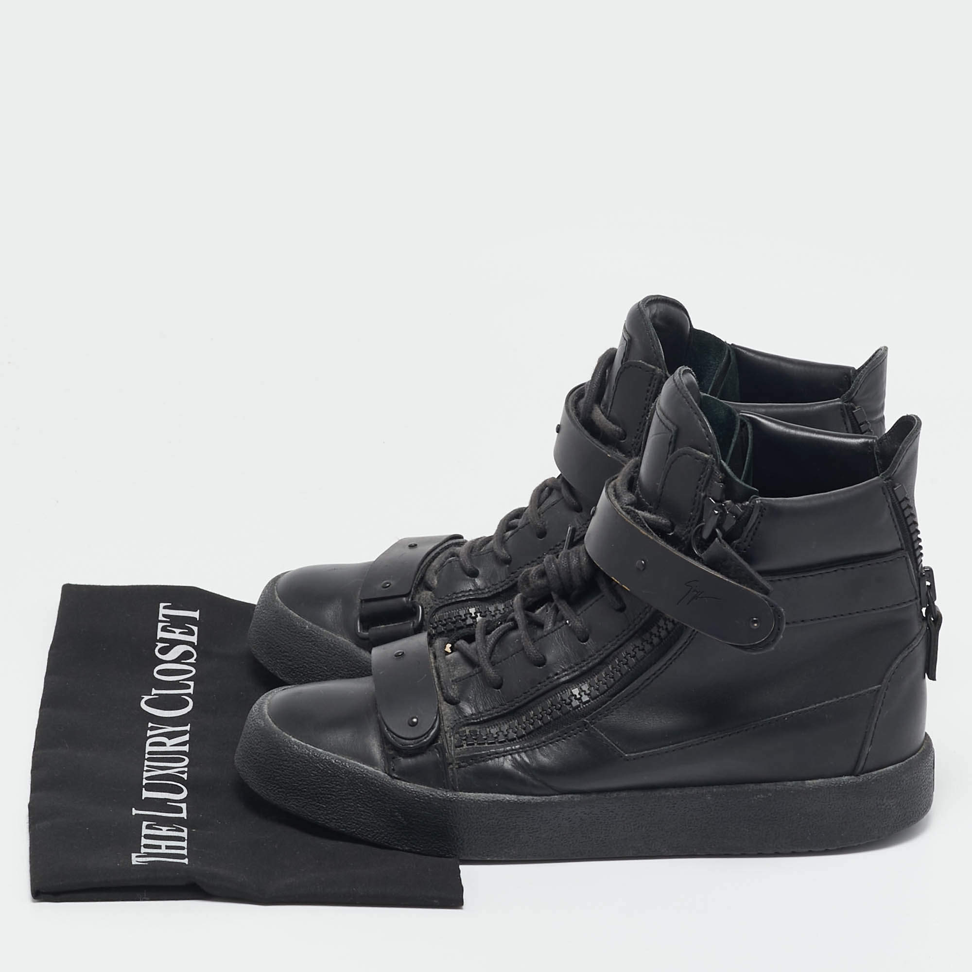 Giuseppe Zanotti Python Embossed Leather Double Zip High Top