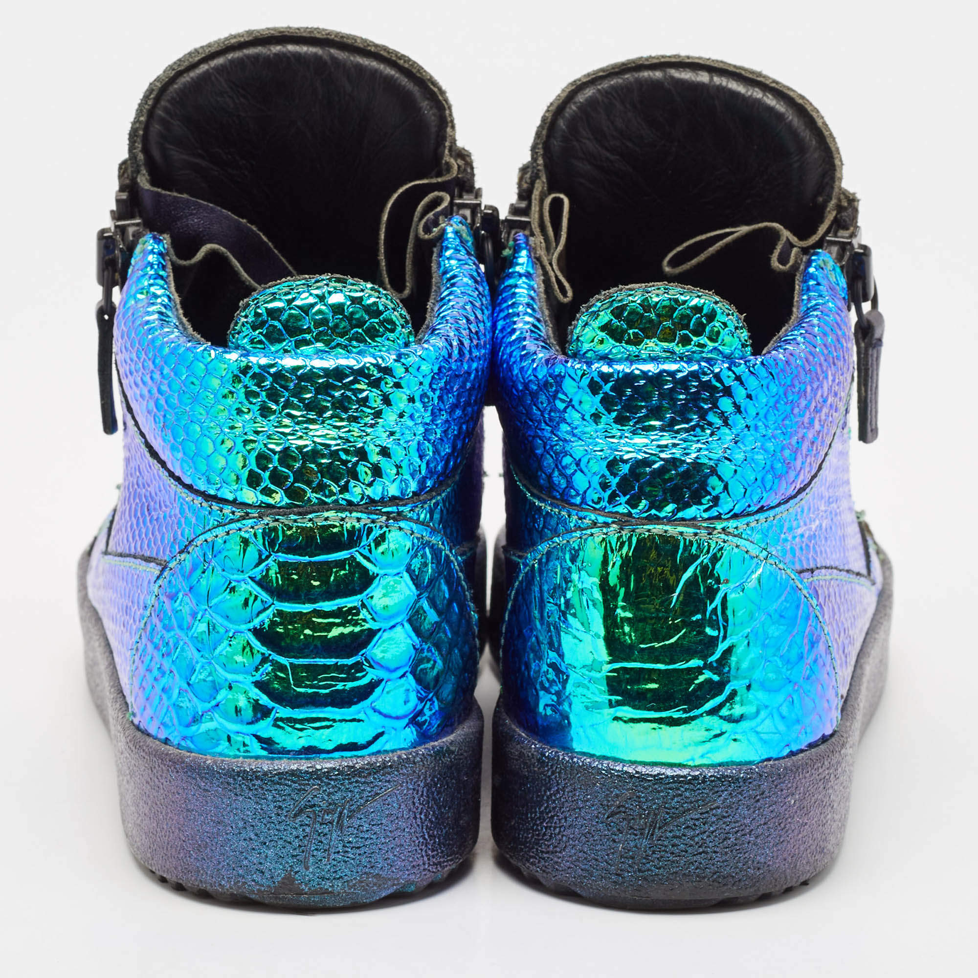 Giuseppe Zanotti Black Leather Wings High Top Sneakers 43 Giuseppe Zanotti Black Leather Wings High Top Sneakers 43