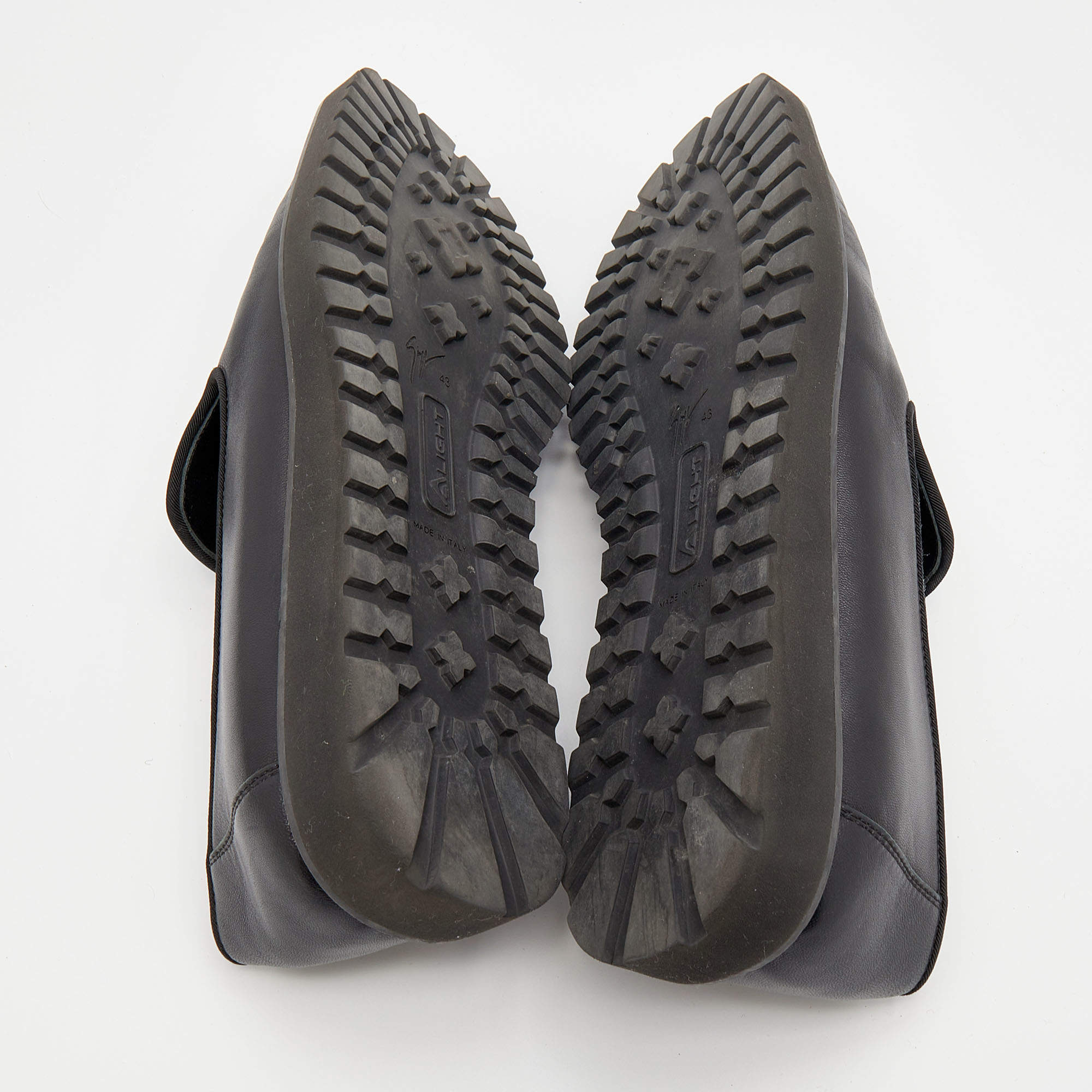 Pre Owned Giuseppe Zanotti Black Leather Slip On Loafers Size 43