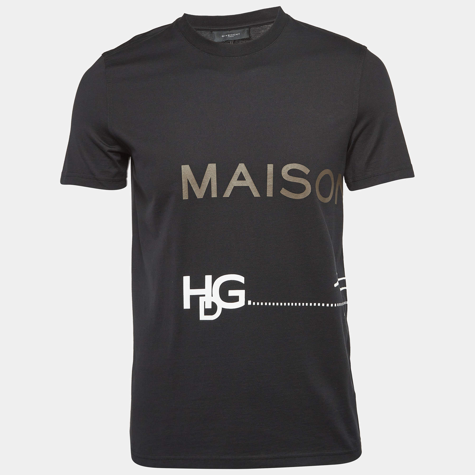 Pre Owned Givenchy Black HDG Print Cotton T-Shirt S