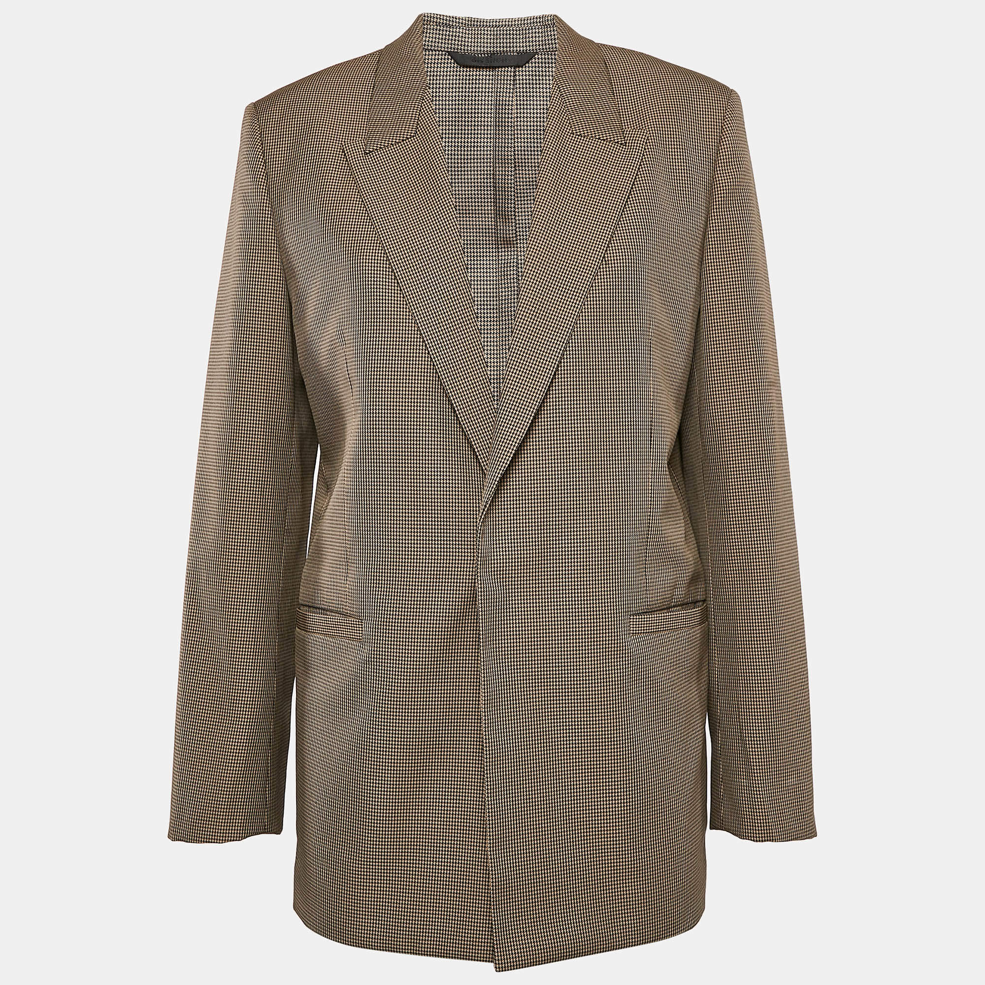 Givenchy Brown Houndstooth Single Breasted Blazer S