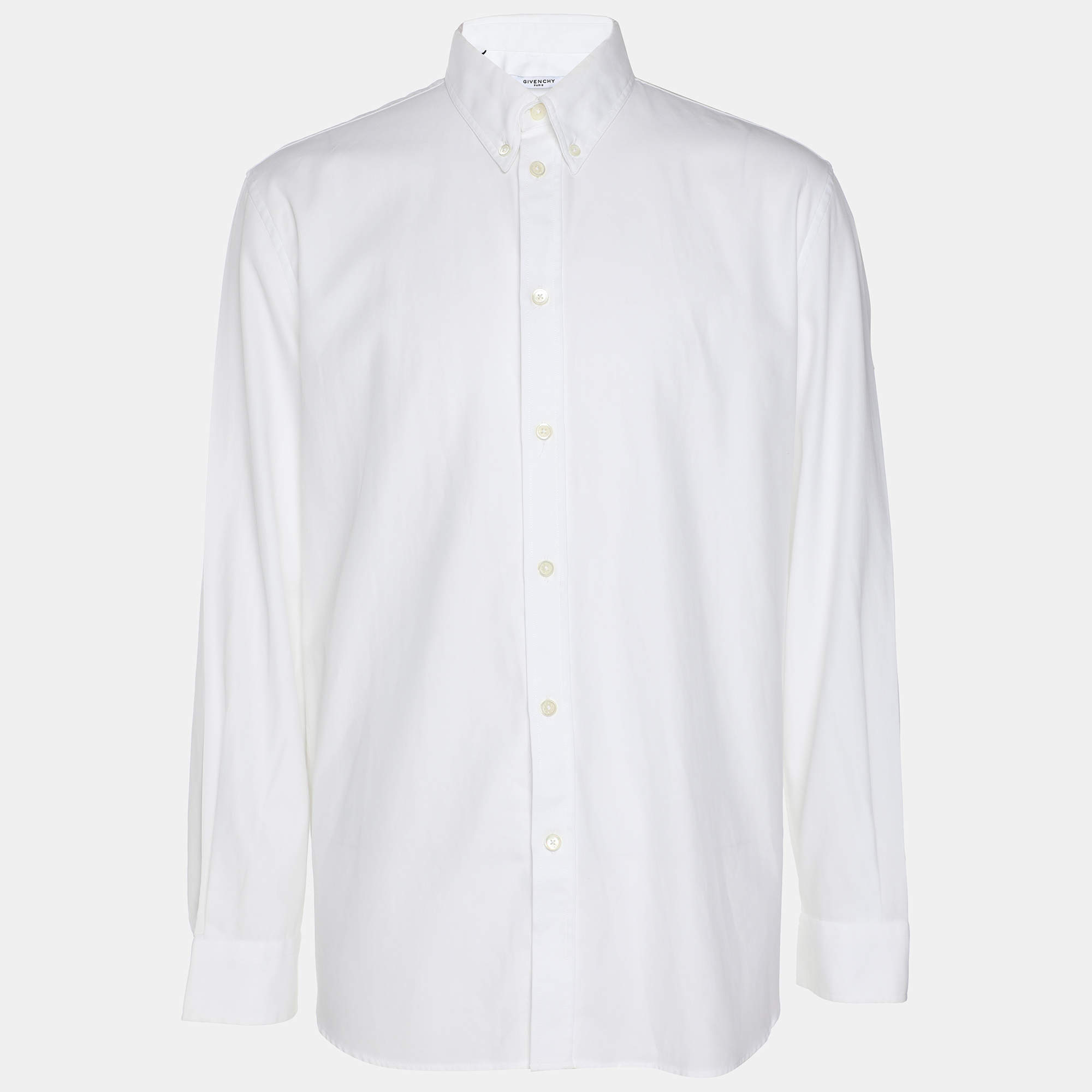 Givenchy White Cotton Button Front Shirt L