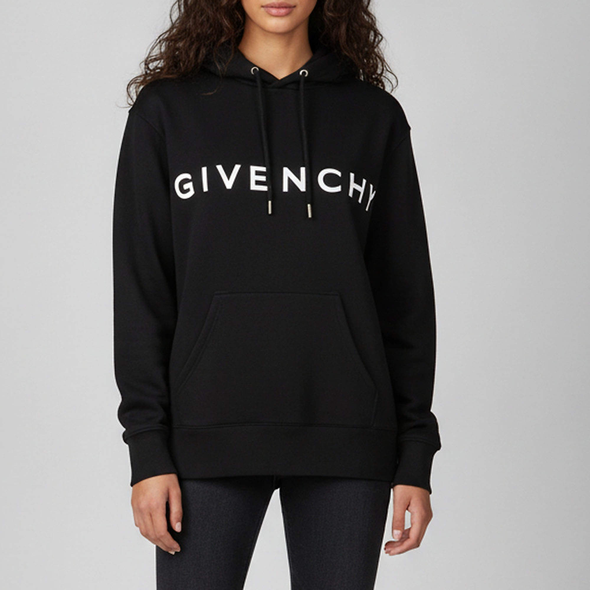 مملوكة مسبقًا Givenchy Black Cotton Logo Embroidered Hoodie S