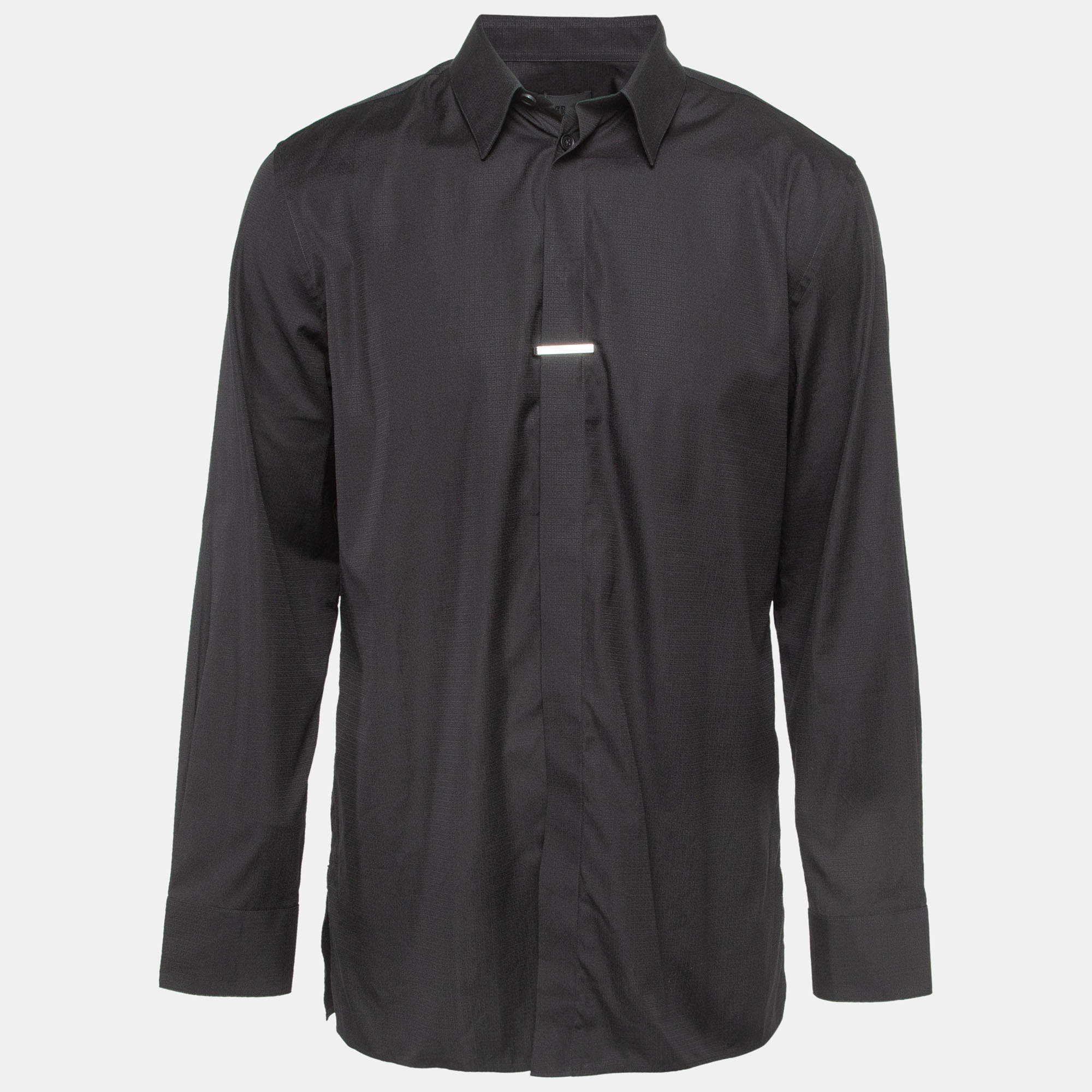 Pre Owned Givenchy Black Jacquard Cotton Long Sleeve Shirt XXL