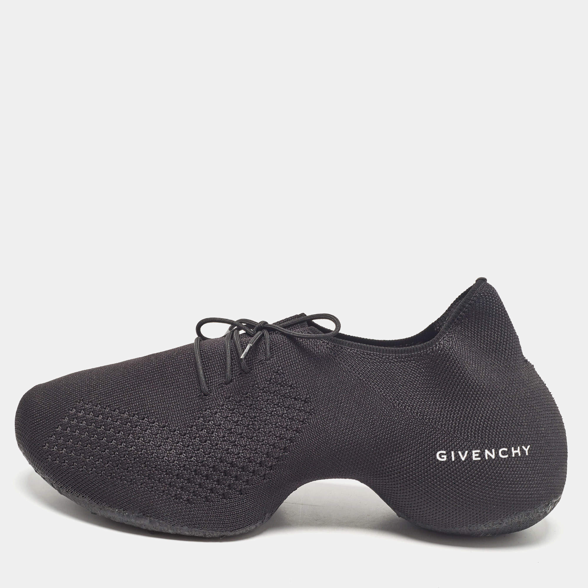 Givenchy Black Knit Fabric TK-360 Low Top Sneakers Size 39.5