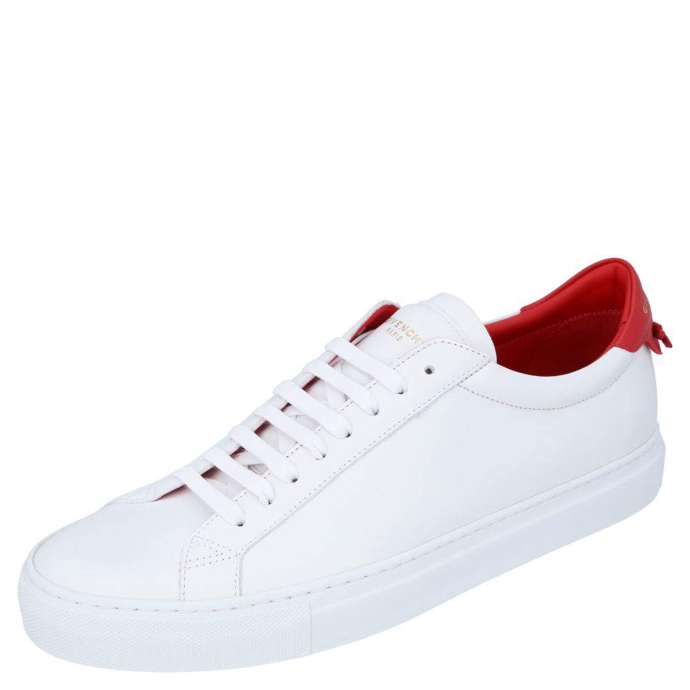حذاء رياضي جيفنشي جلد أبيض/أحمر مقاس أوروبي 42