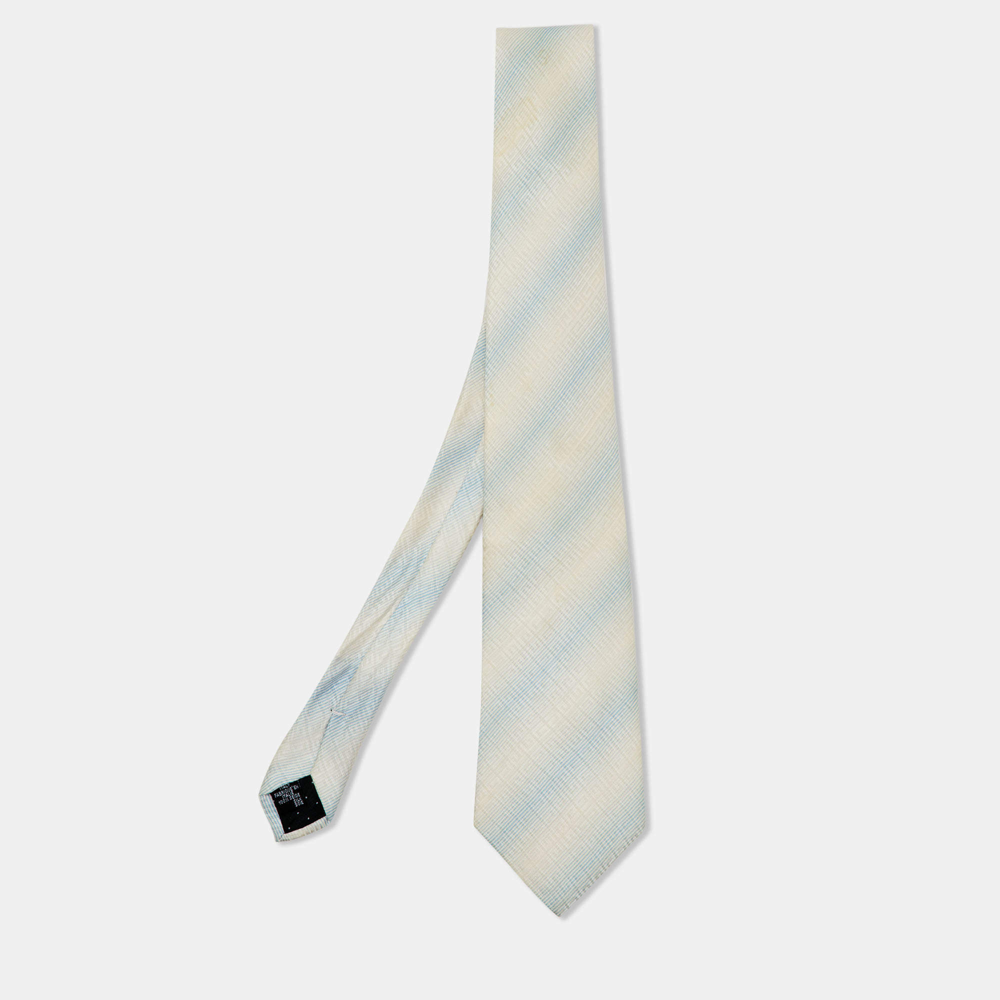 Givenchy Blue/White Signature Logo Print Silk Tie