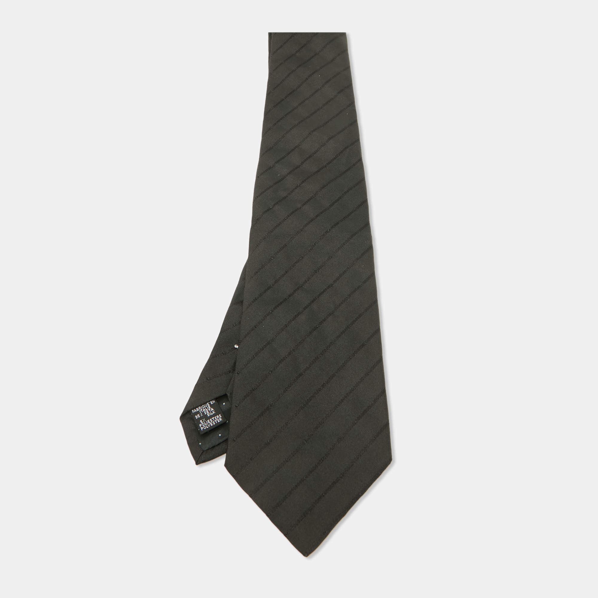 Pre Owned Givenchy Black Patterned Silk Tie