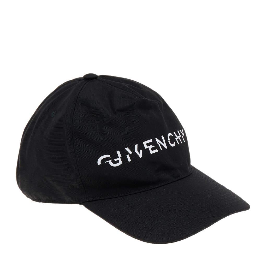 Givenchy Black Split Logo Technical Fabric Cap