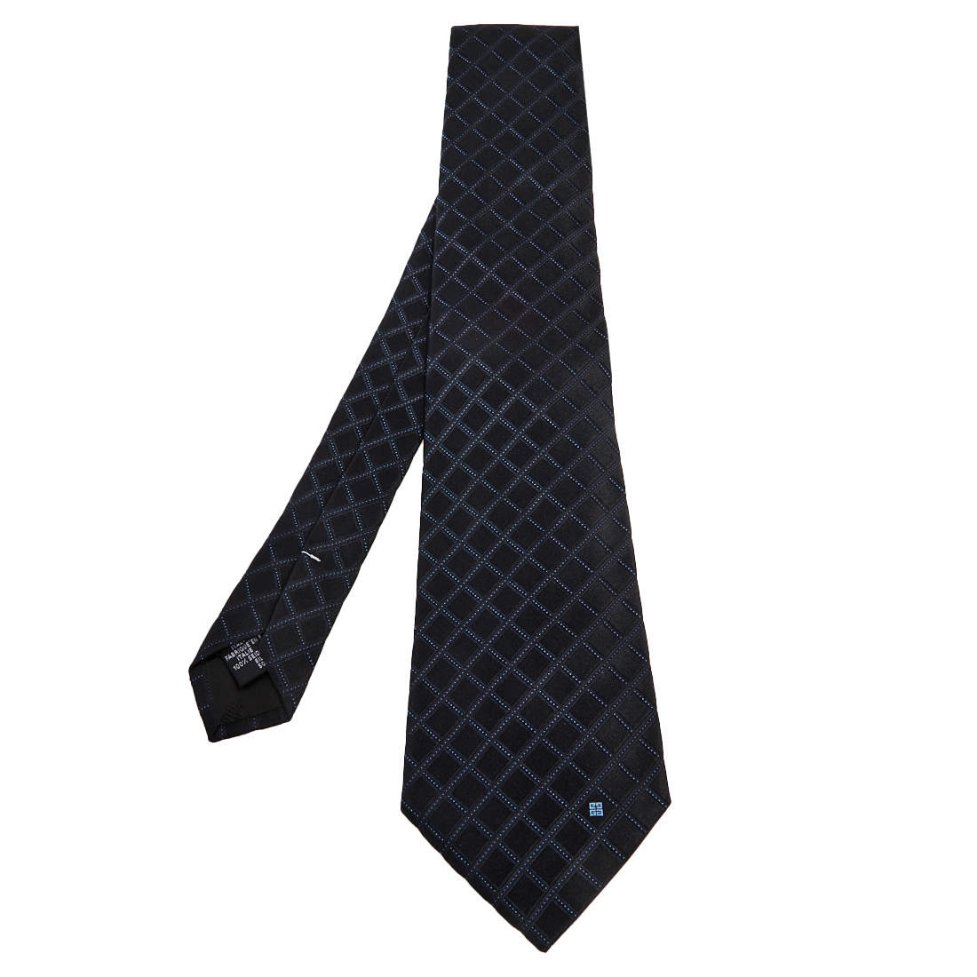 Givenchy Black Grid Patterned Silk Tie
