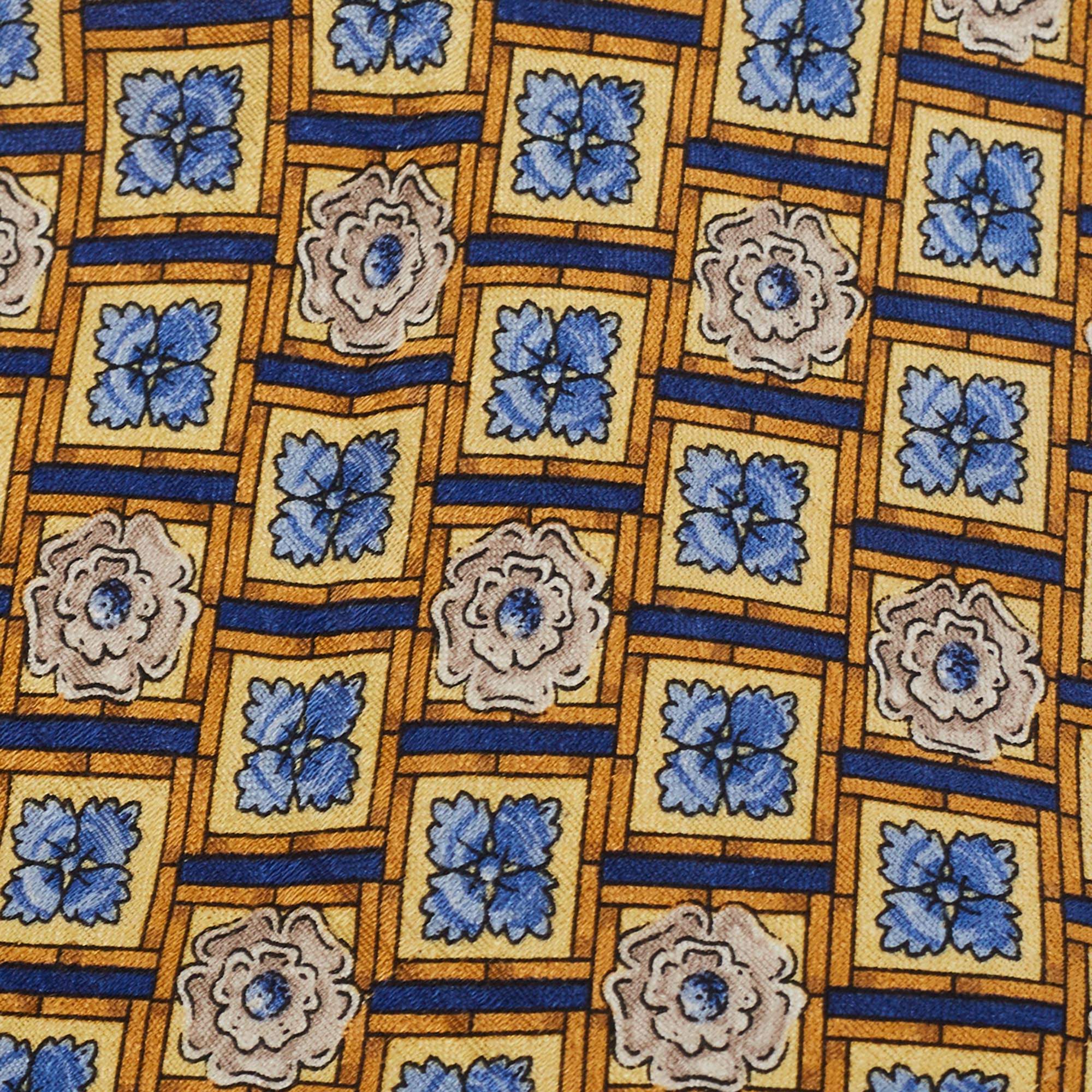 Givenchy Vintage Yellow & Blue Floral Motif Silk Tie Givenchy | TLC