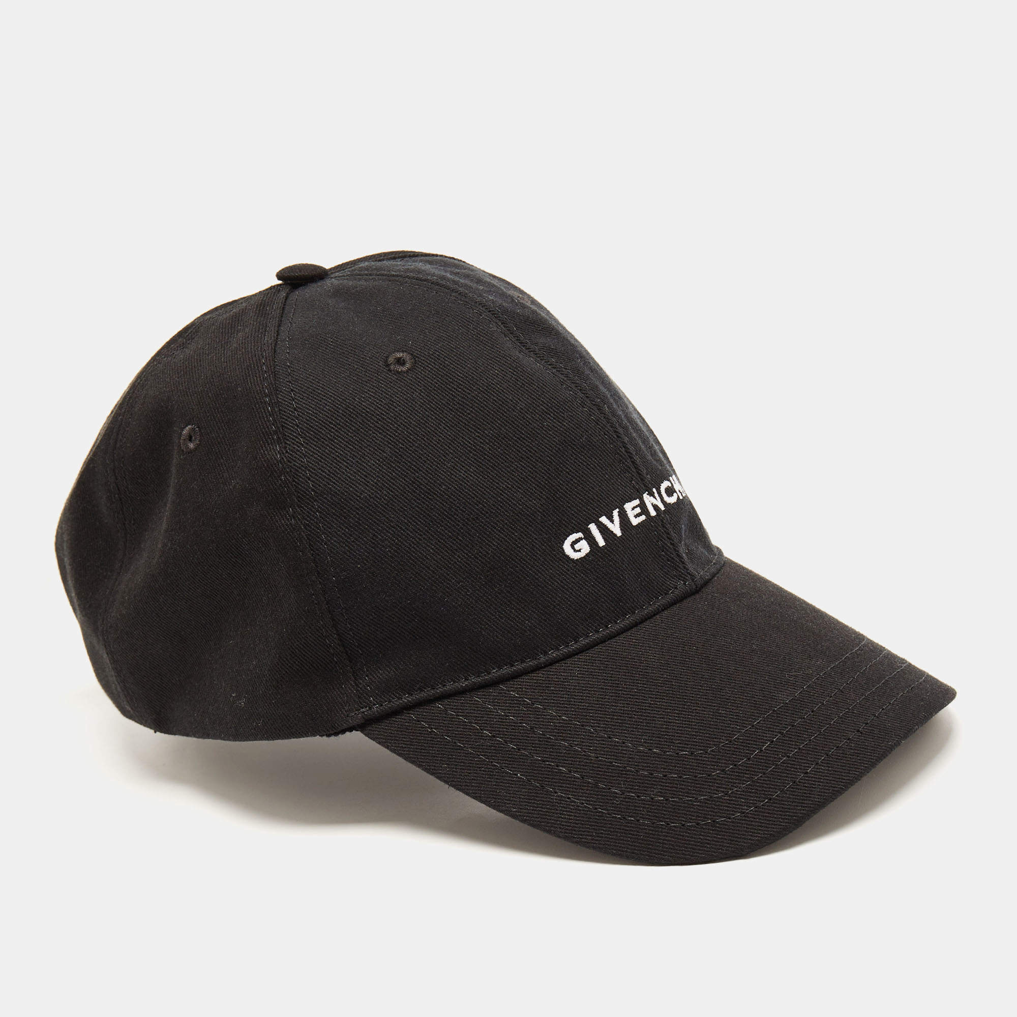 Pre Owned Givenchy Black Cotton Logo Embroidered Baseball Cap 