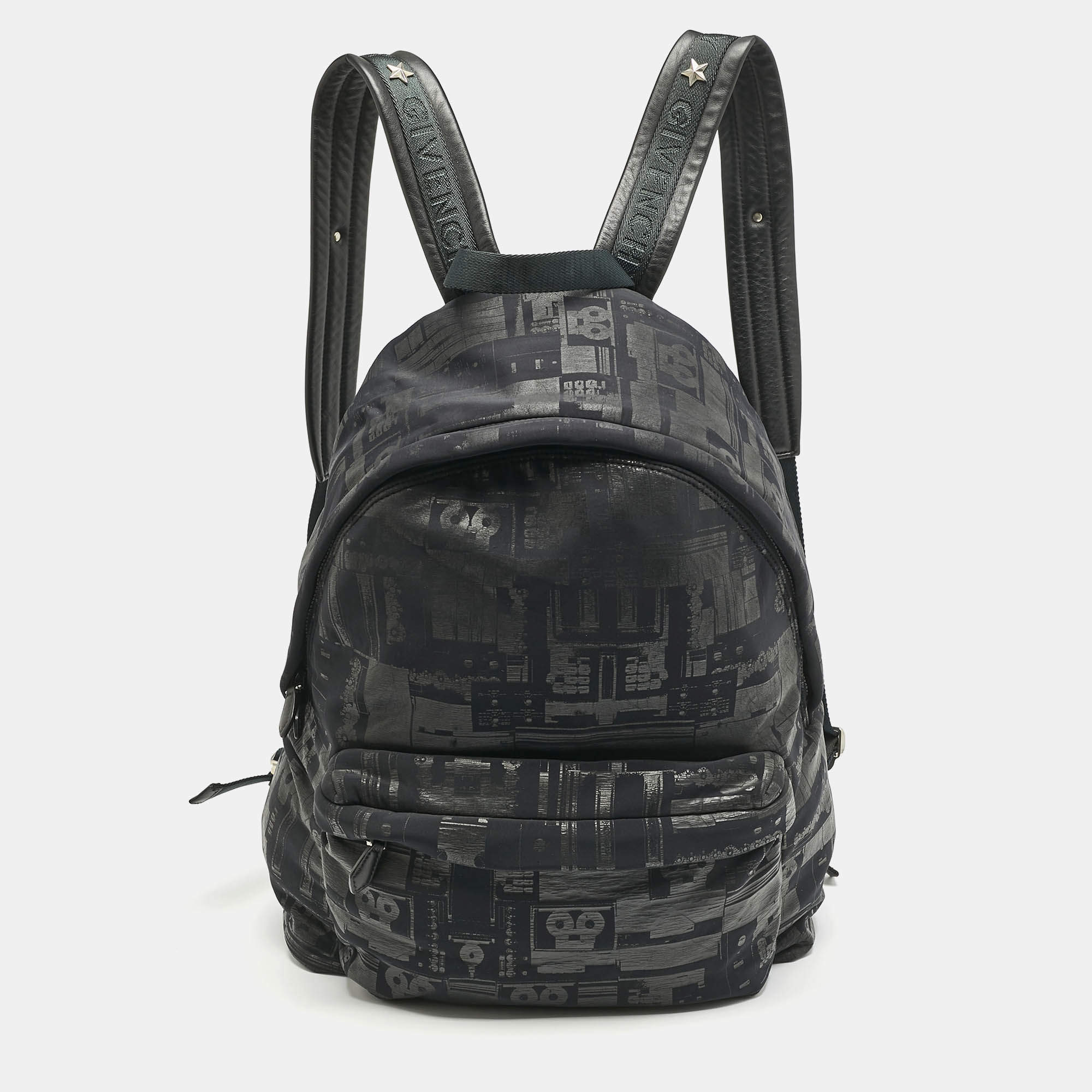 Givenchy Black Printed Padded Nylon Backpack
