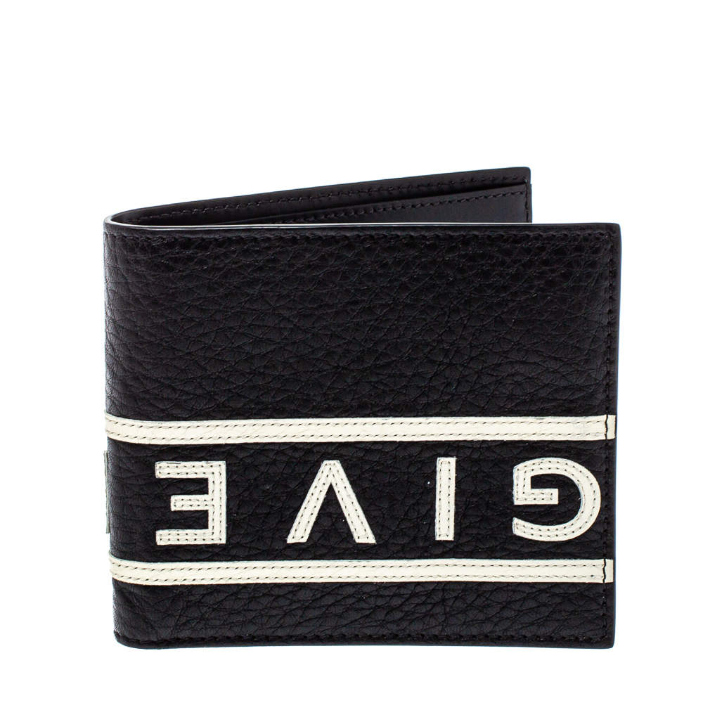 Givenchy Black Leather Logo Bifold Wallet