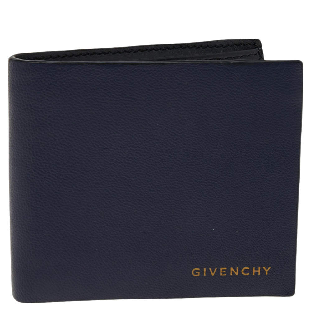 Givenchy Blue Leather Bi Fold Wallet