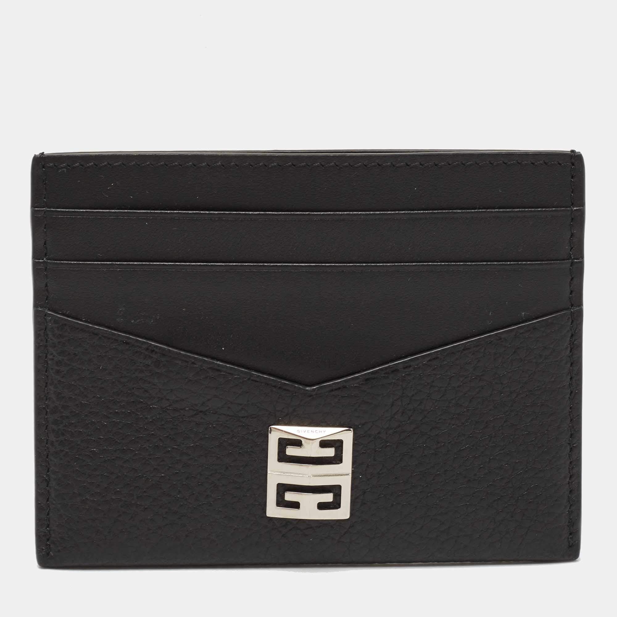 Givenchy Black Leather 4G Card Holder