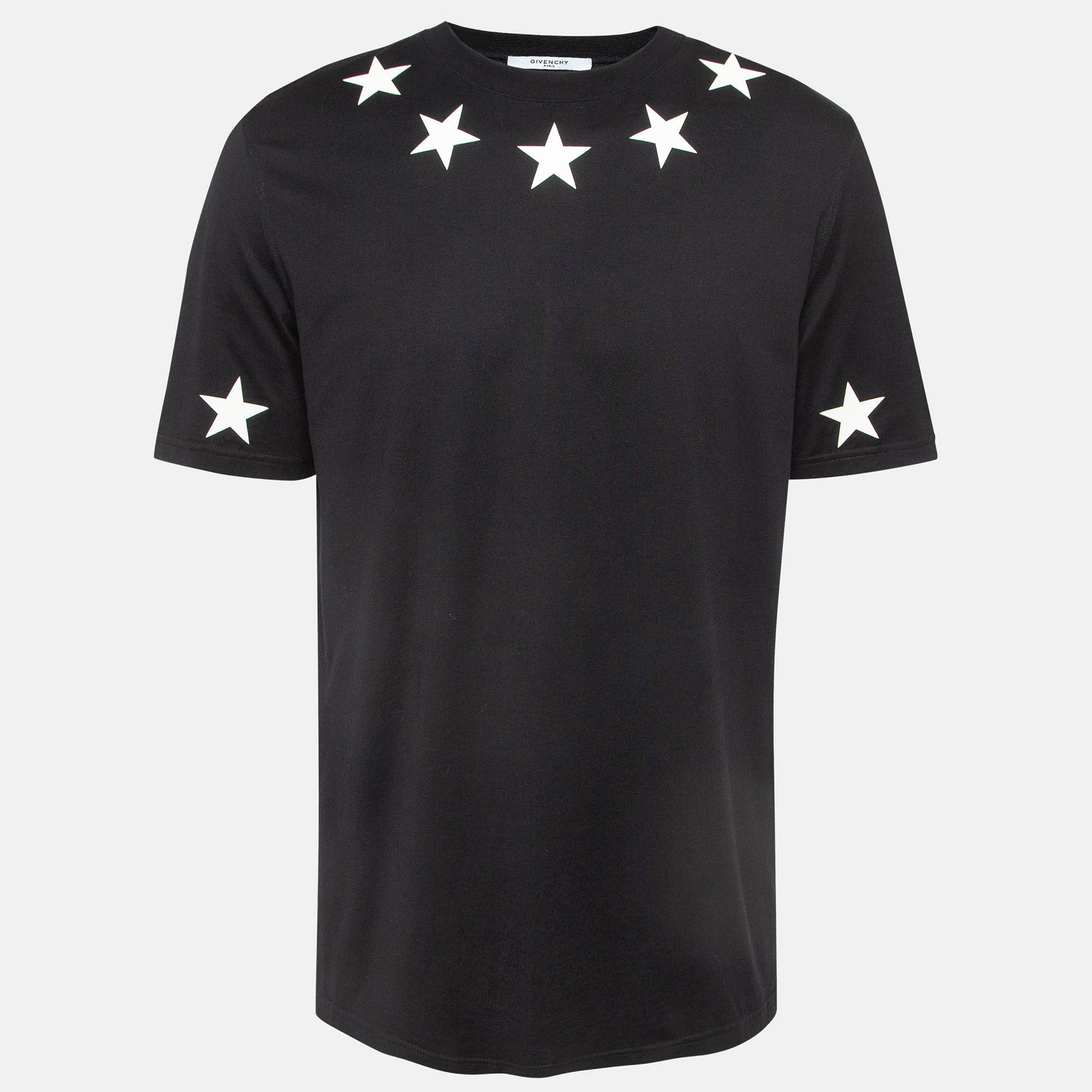 مملوكة مسبقًا Givenchy Black Star Print Cotton T-Shirt M