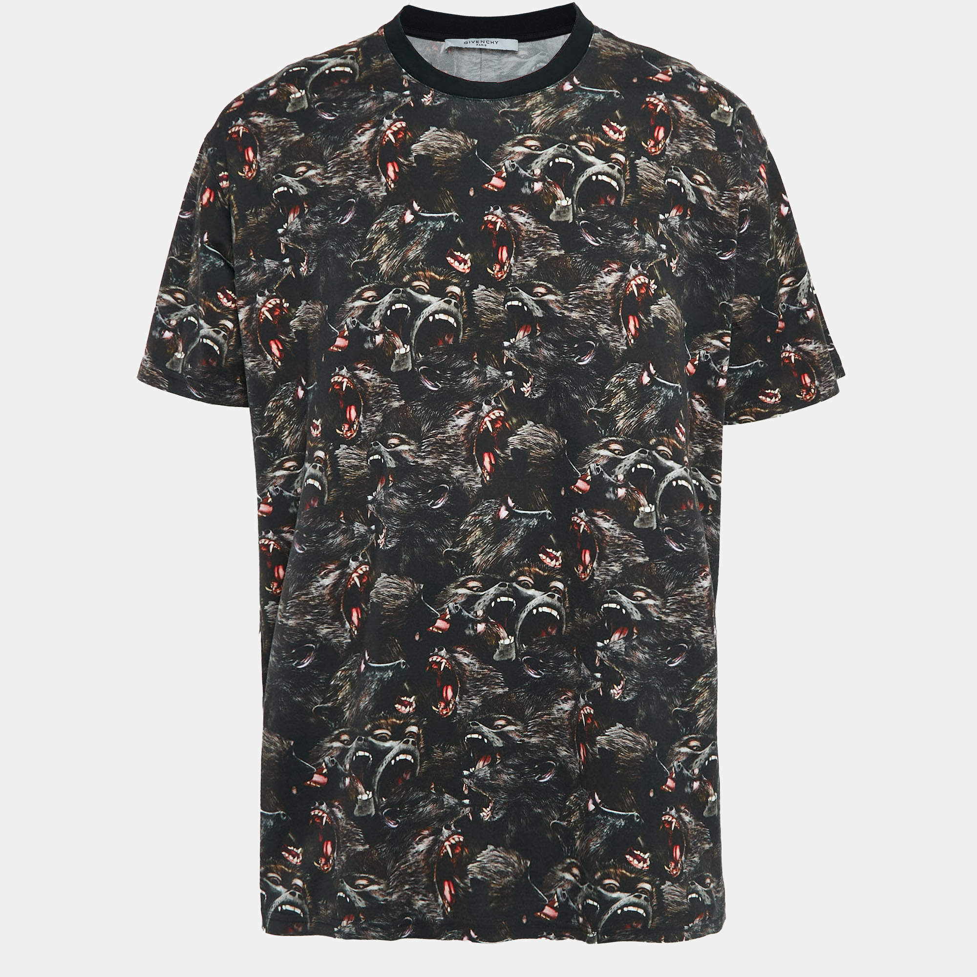 Givenchy Black Baboons Print Jersey Crew Neck T-Shirt M