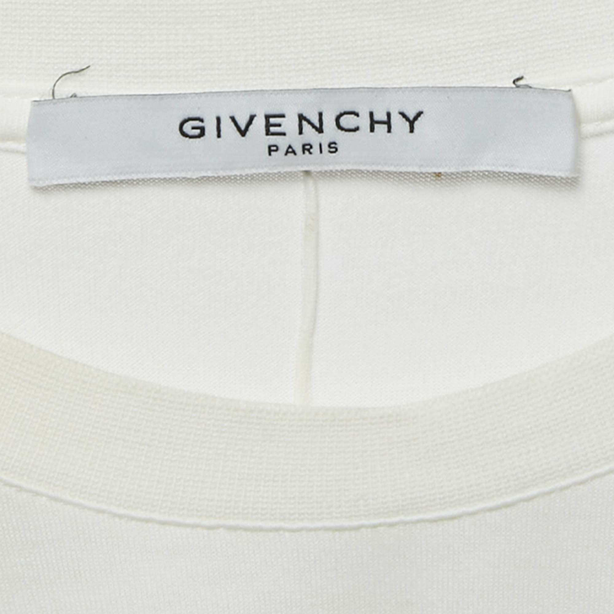 Tシャツ・カットソー Givenchy White Contrast Logo T-Shirt With Round Neckline Givenchy White Logo Band Trim Jersey T-Shirt XS Givenchy | TLC