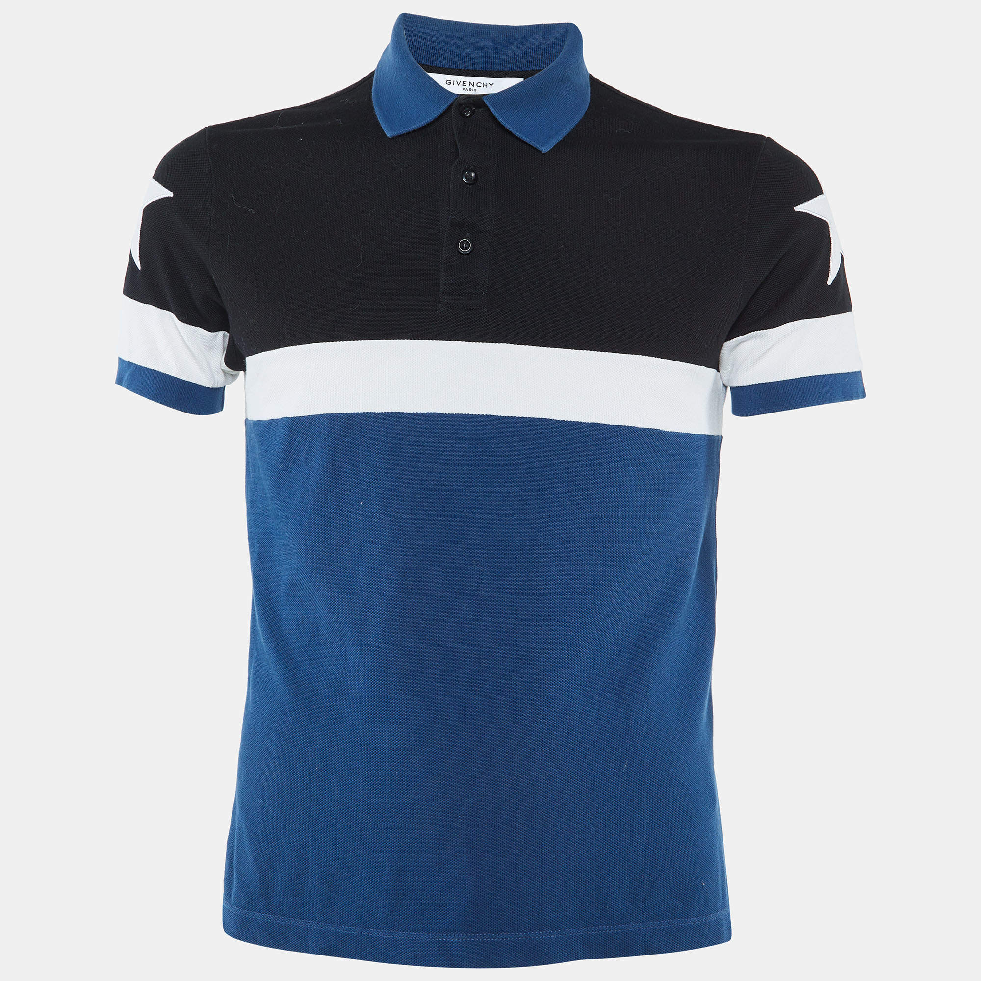 Pre Owned Givenchy Multicolor Paneled Cotton Pique Polo T-Shirt S