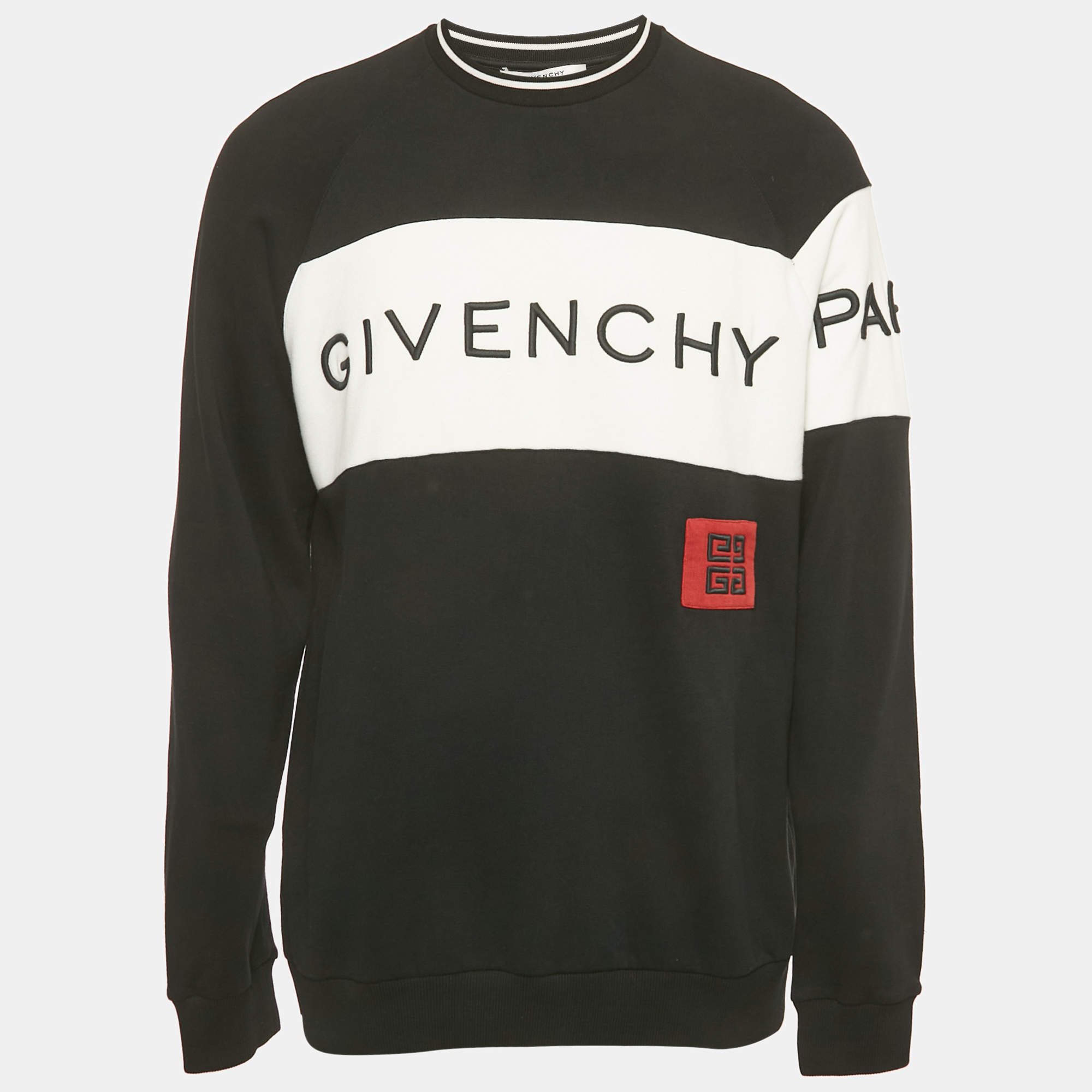 Pre Owned سويت شيرت جيفنشي قطن بتطريز شعار أسود مقاس كبير