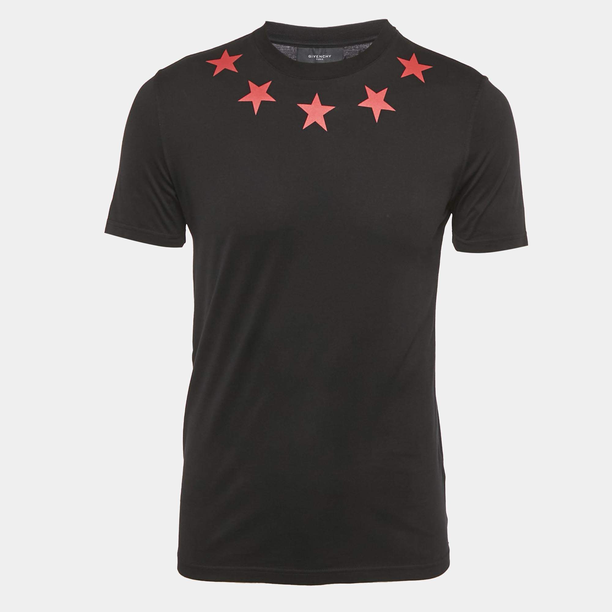 Pre Owned Givenchy Black Stars Print Jersey Crew Neck T-Shirt S