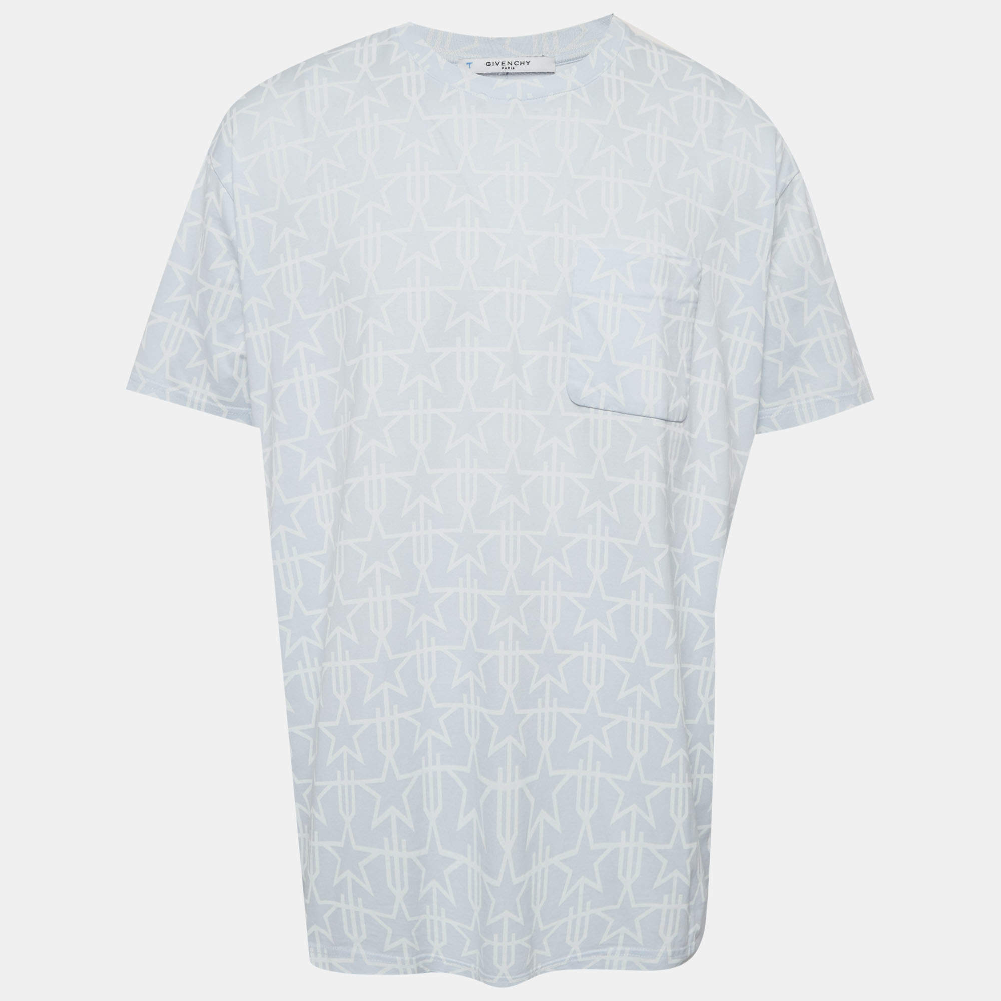 Pre Owned تي شيرت جيفنشي طباعة شعار مكسور قطن أسود مقاس متوسط