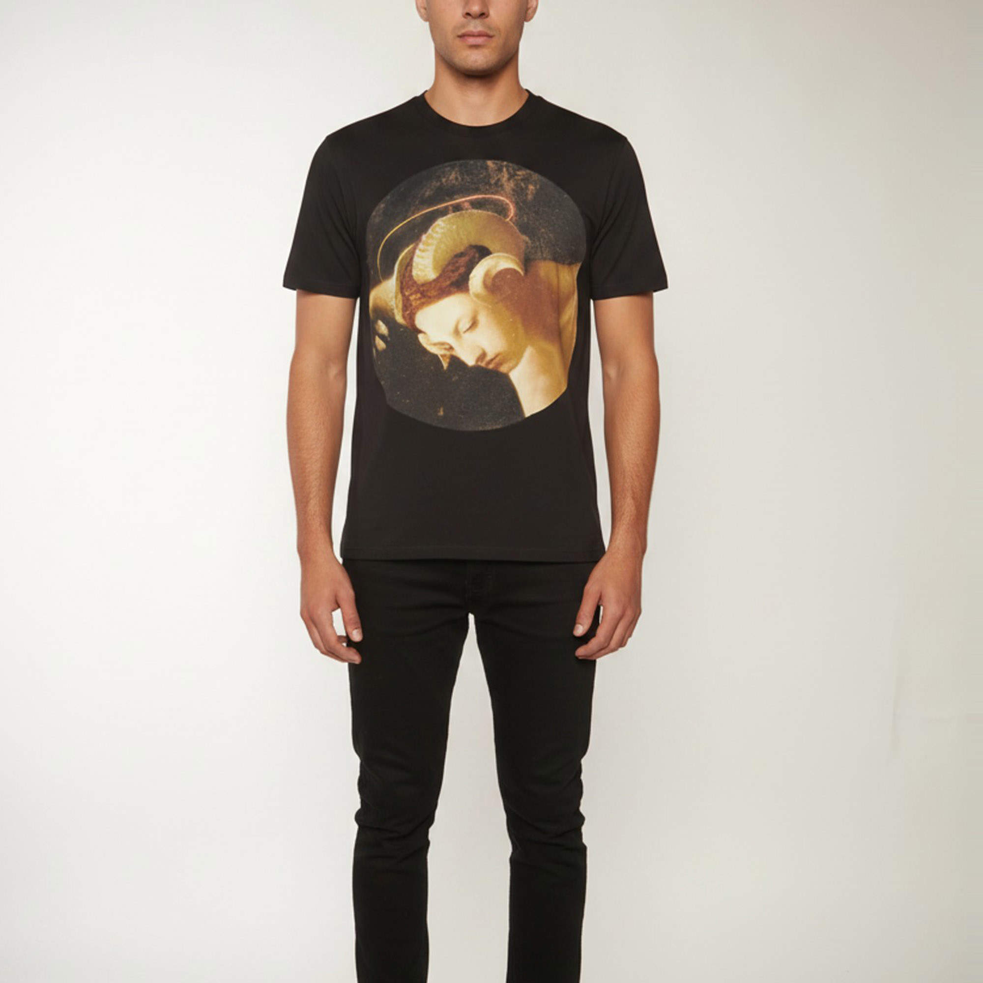 Pre Owned Givenchy Black Printed Jersey Short Sleeve T-Shirt M 